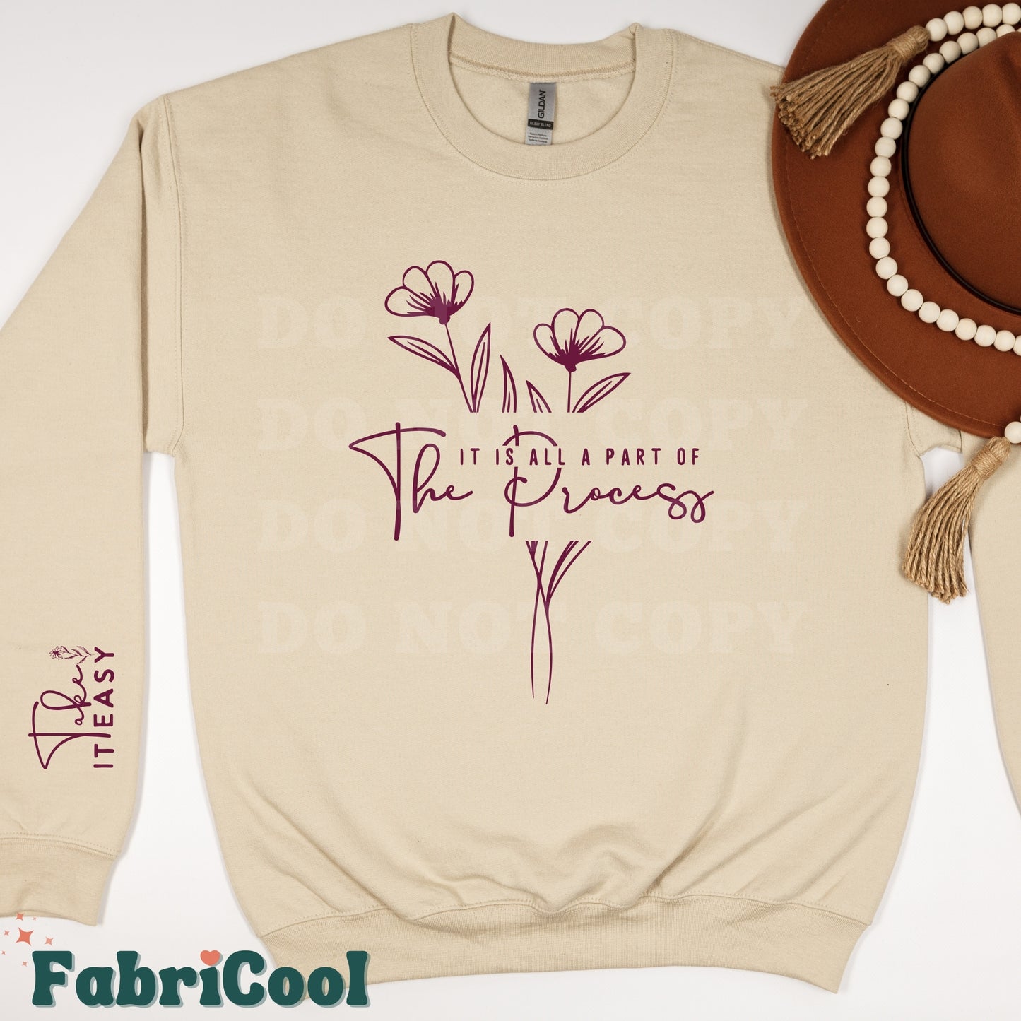 Part of the process -Burgundy Screen Print Transfer