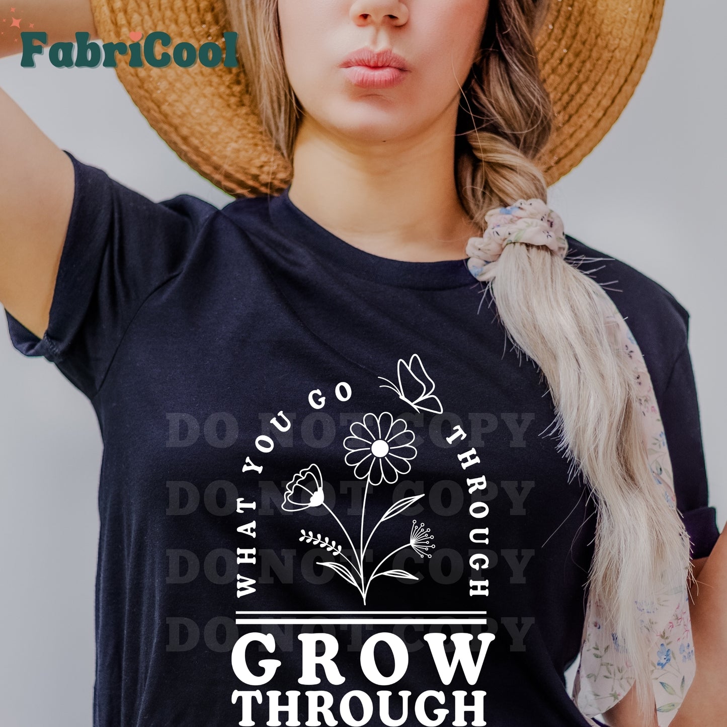 Grow through what you go through - White Screen Print Transfer