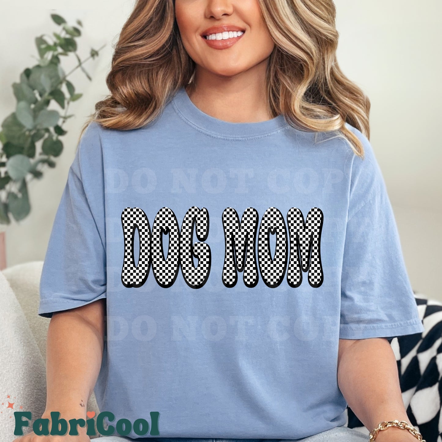 Checkered Dog Mom-Matte Clear Film