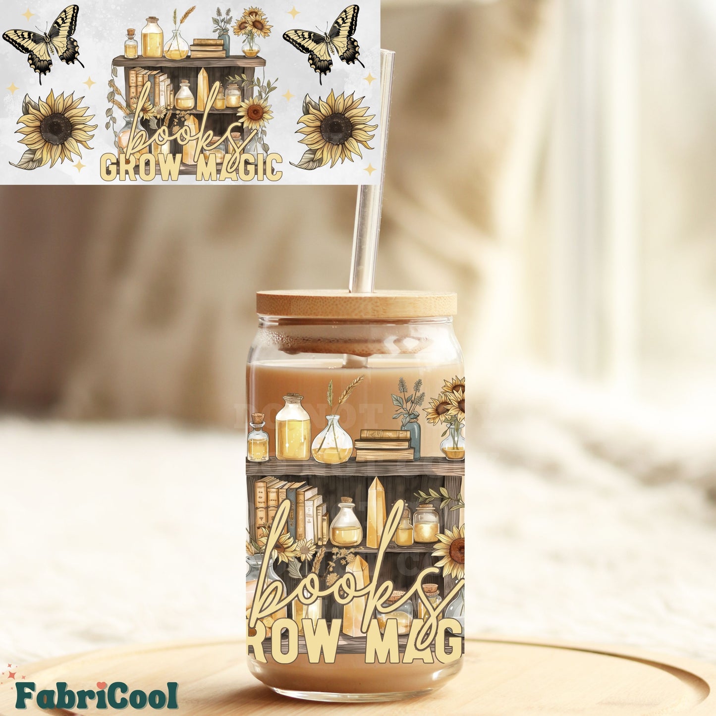 Books Grow Magic UVDTF cup wrap