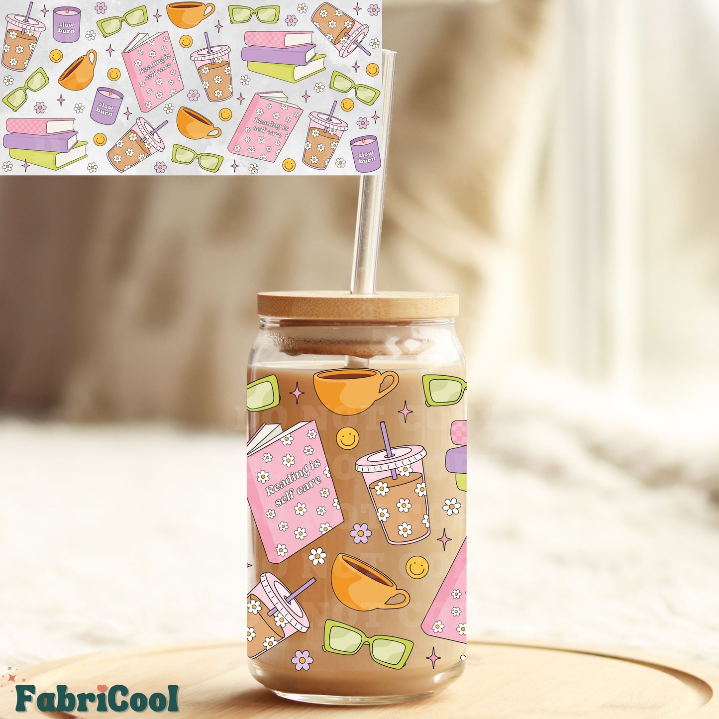 Reading is self care UVDTF cup wrap