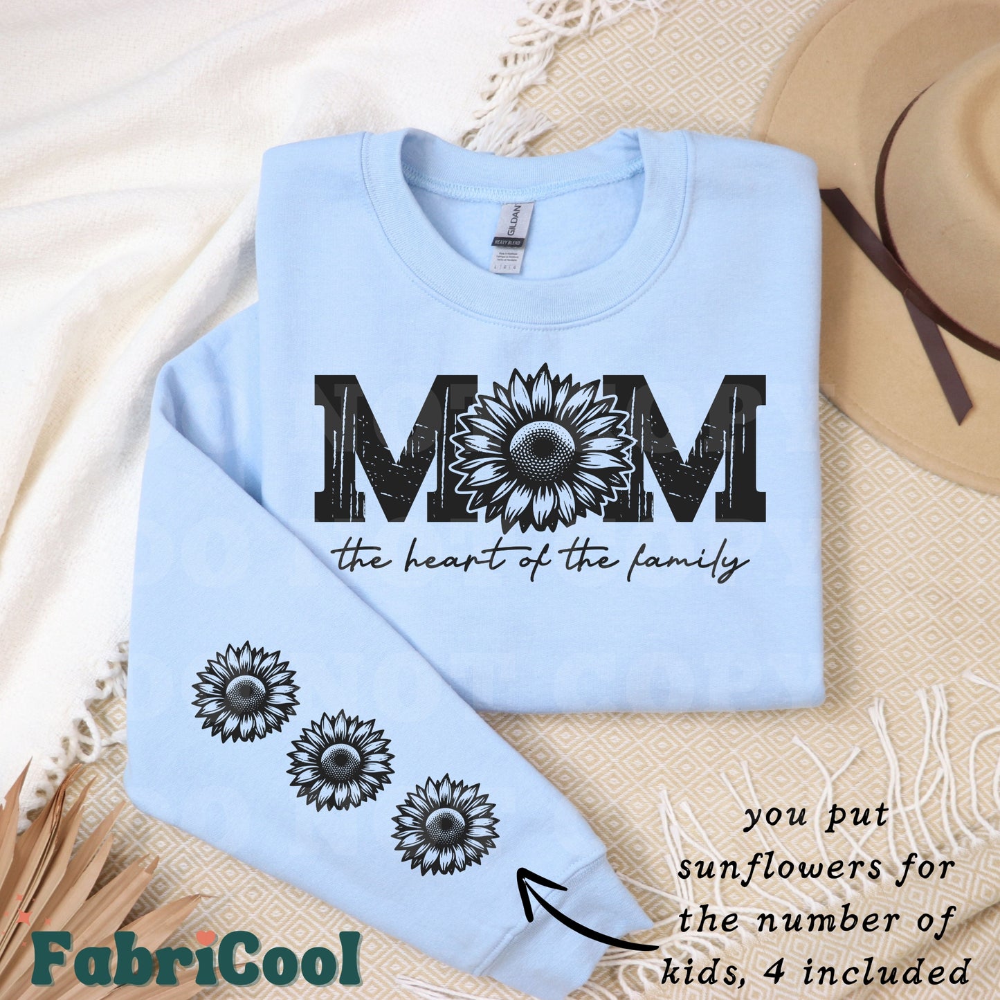 Mom, the heart of the family-Black Screen Print Transfer