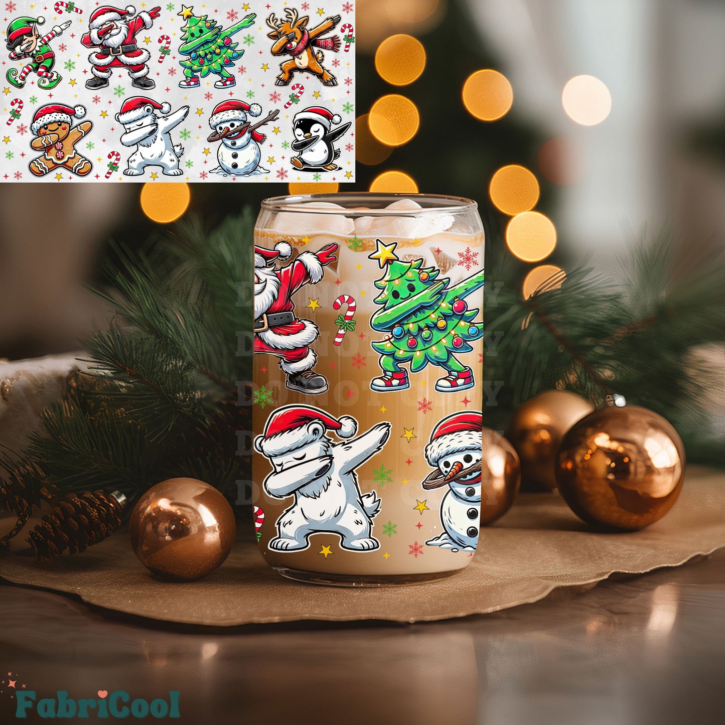 Christmas squad UVDTF cup wrap