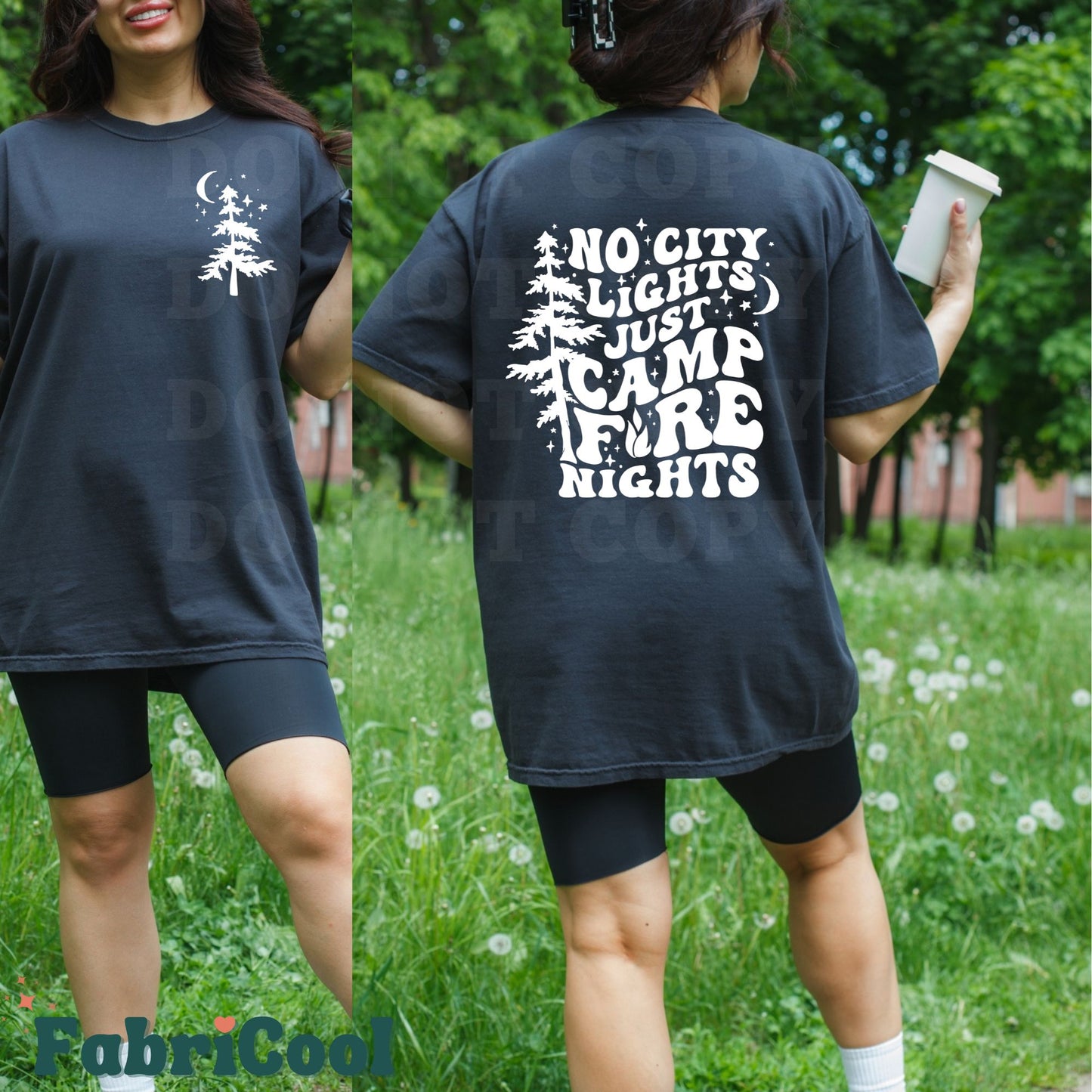 Camp fire nights avec poche- Transfert sérigraphique blanc