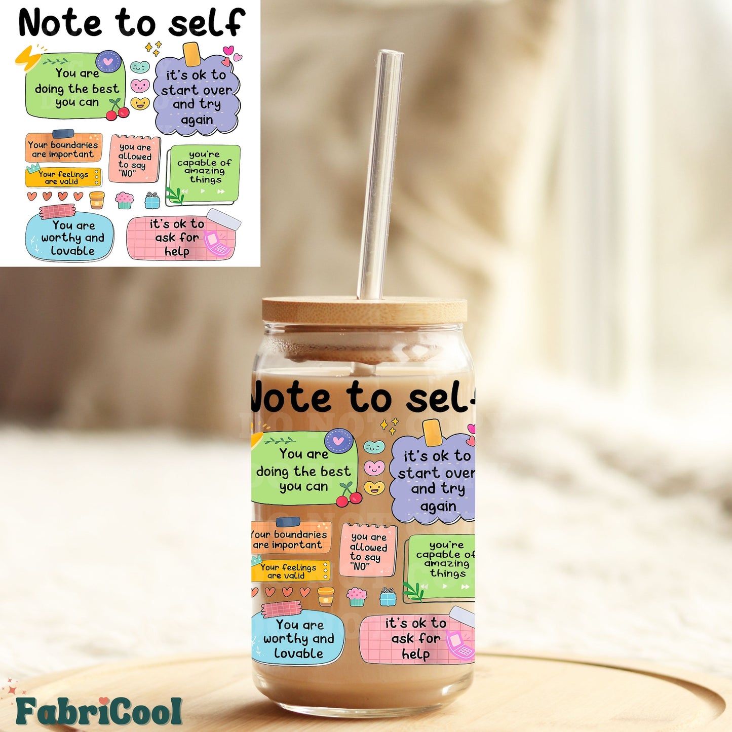 Note to self UVDTF 4in decal