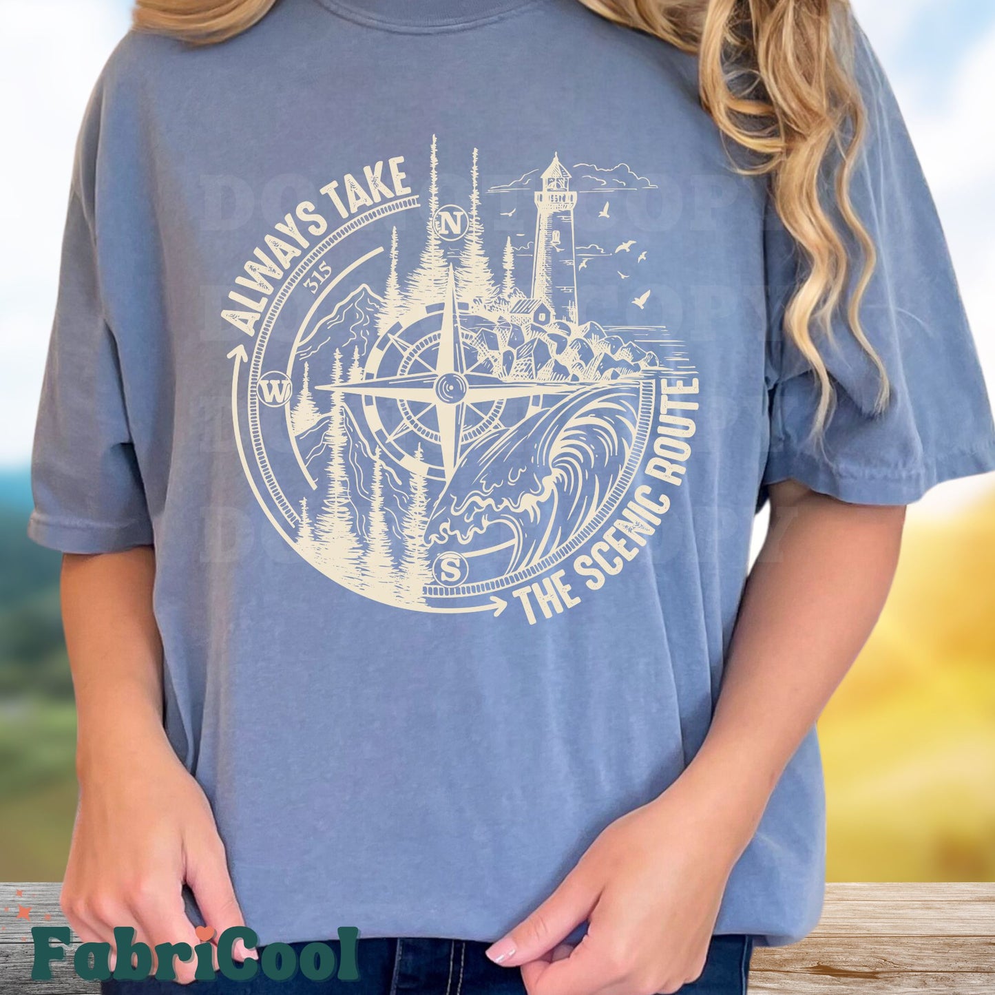 Always take the scenic route- Transfert sérigraphique brun