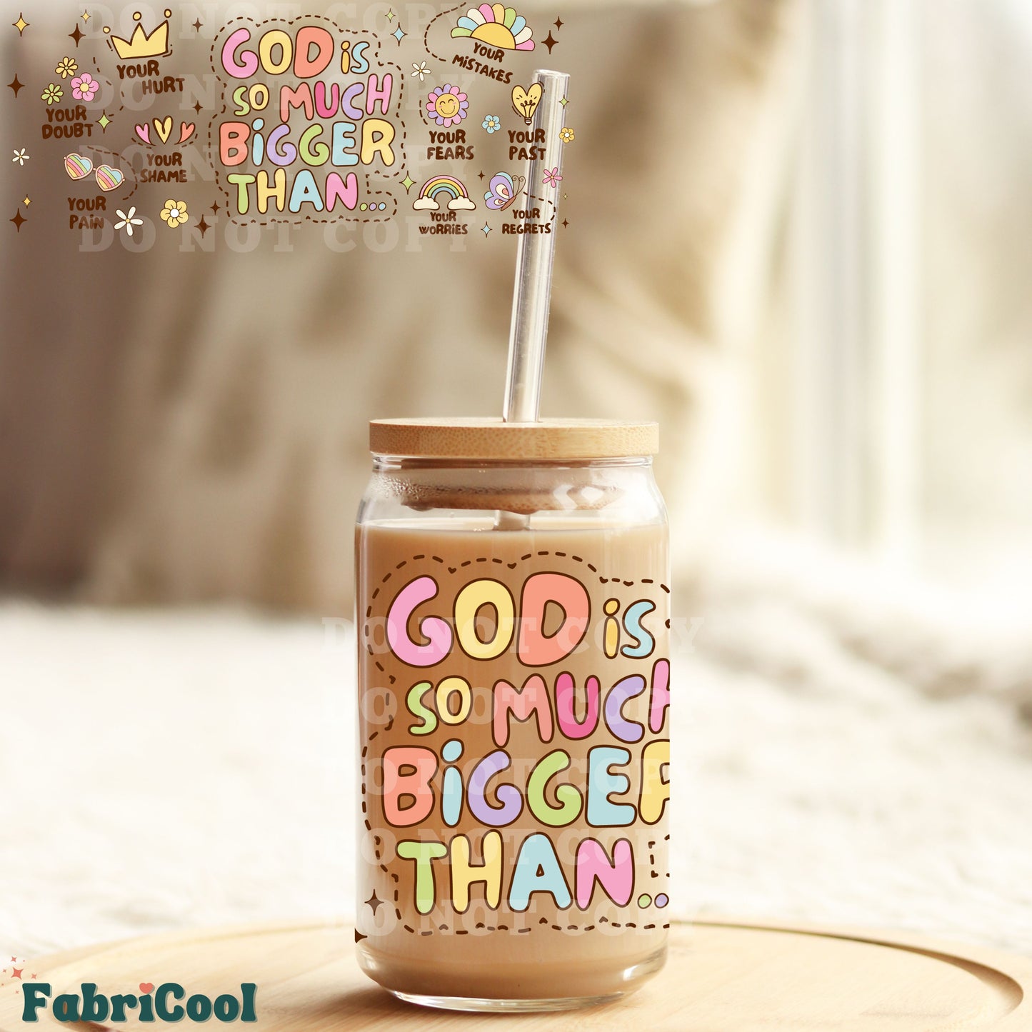 God is much bigger than UVDTF cup wrap