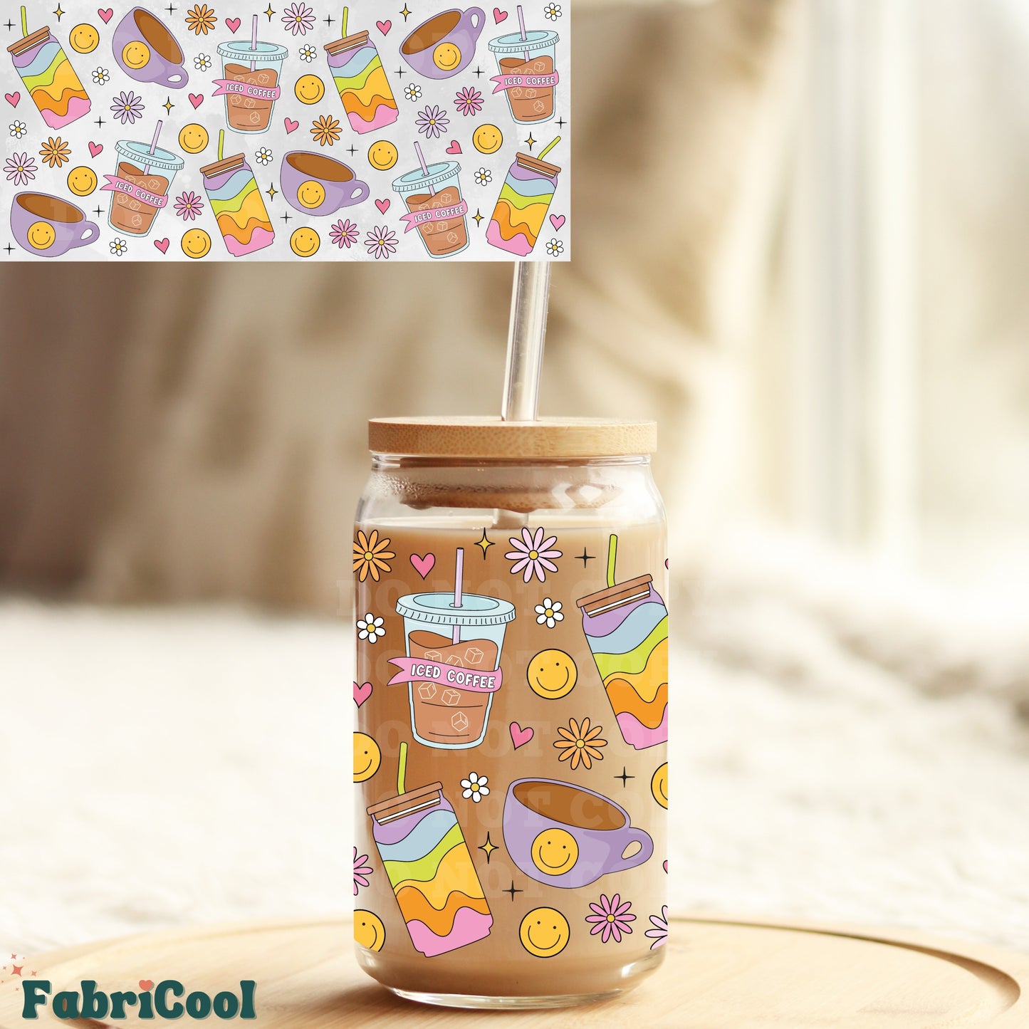 Iced coffee cups UVDTF cup wrap