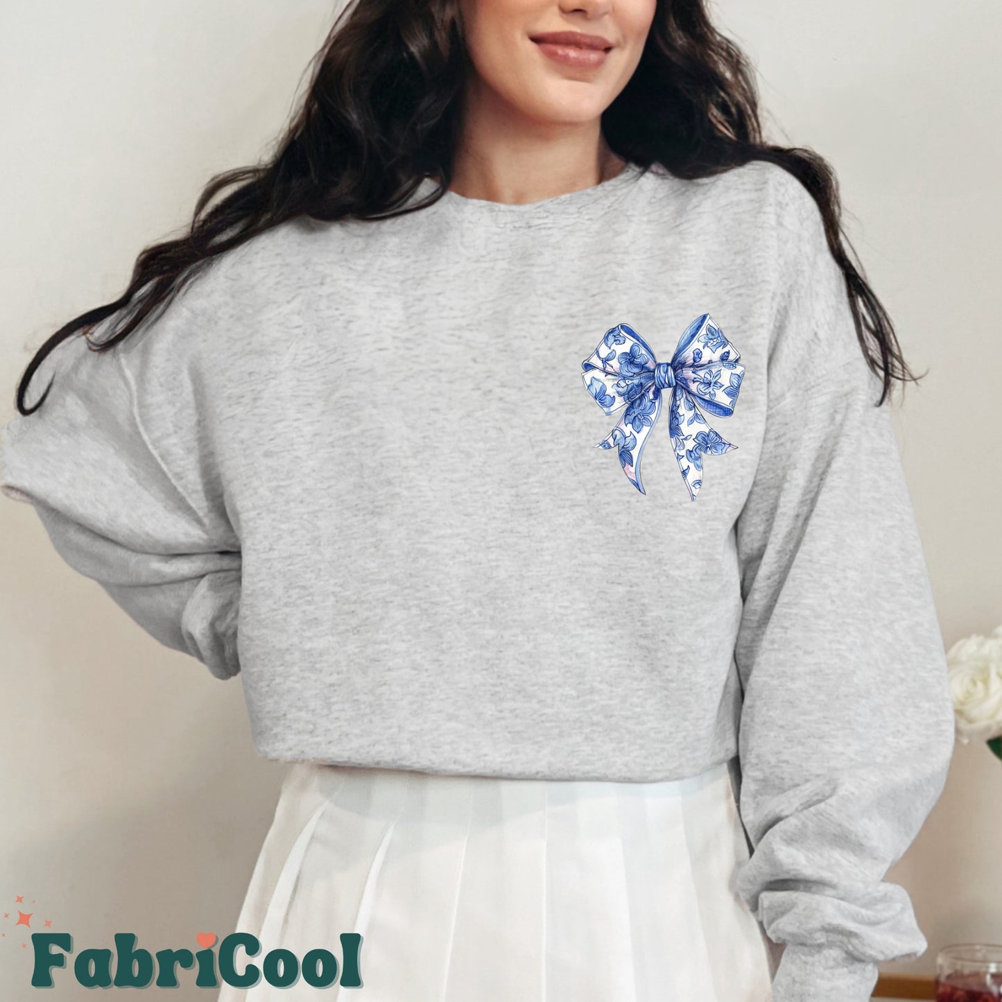 Blue floral bow - Pocket Matte Clear Film