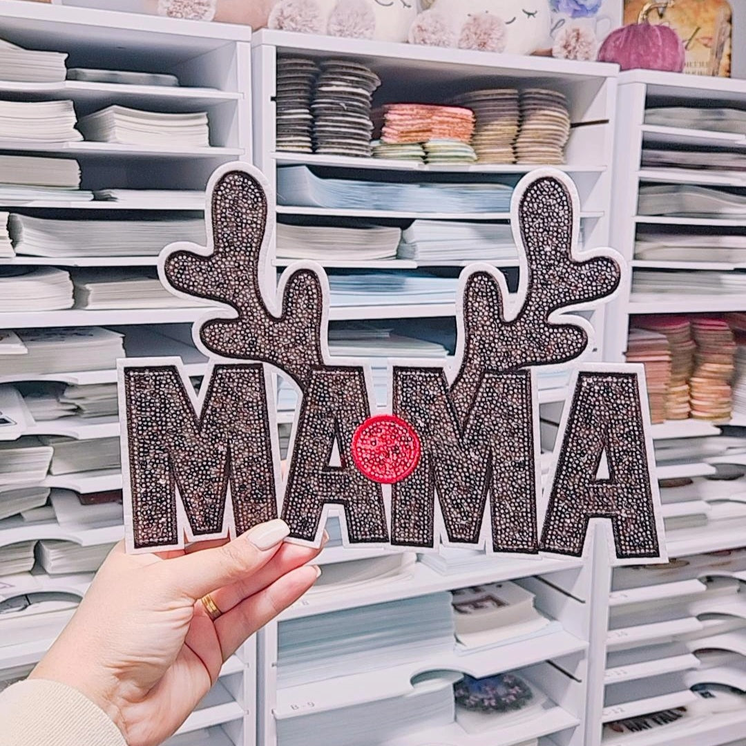 Reindeer Mama Sequin Patch
