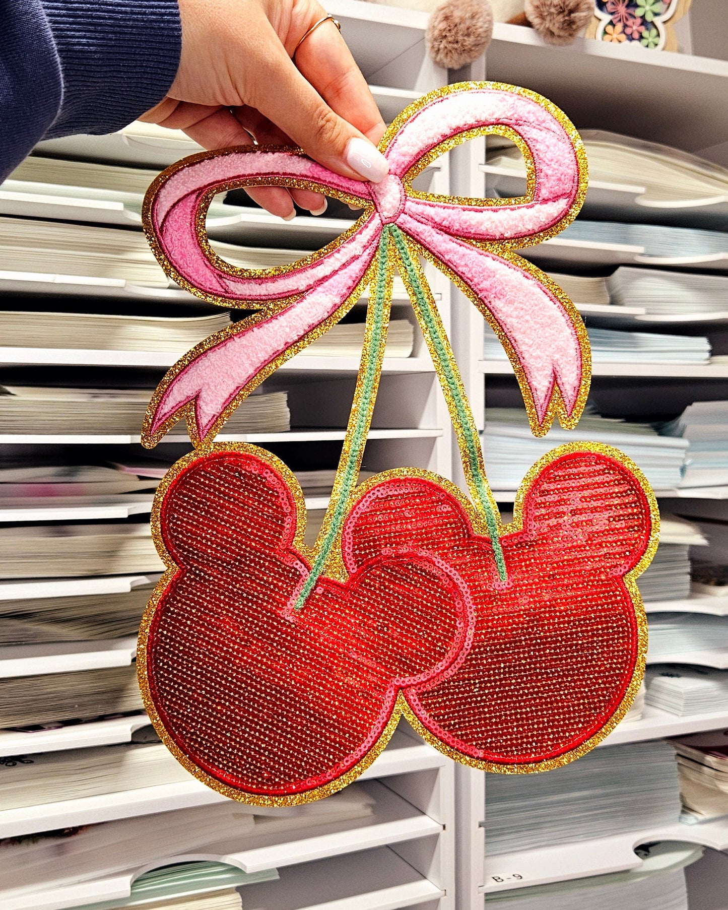 Cerises avec oreilles Sequin Patch