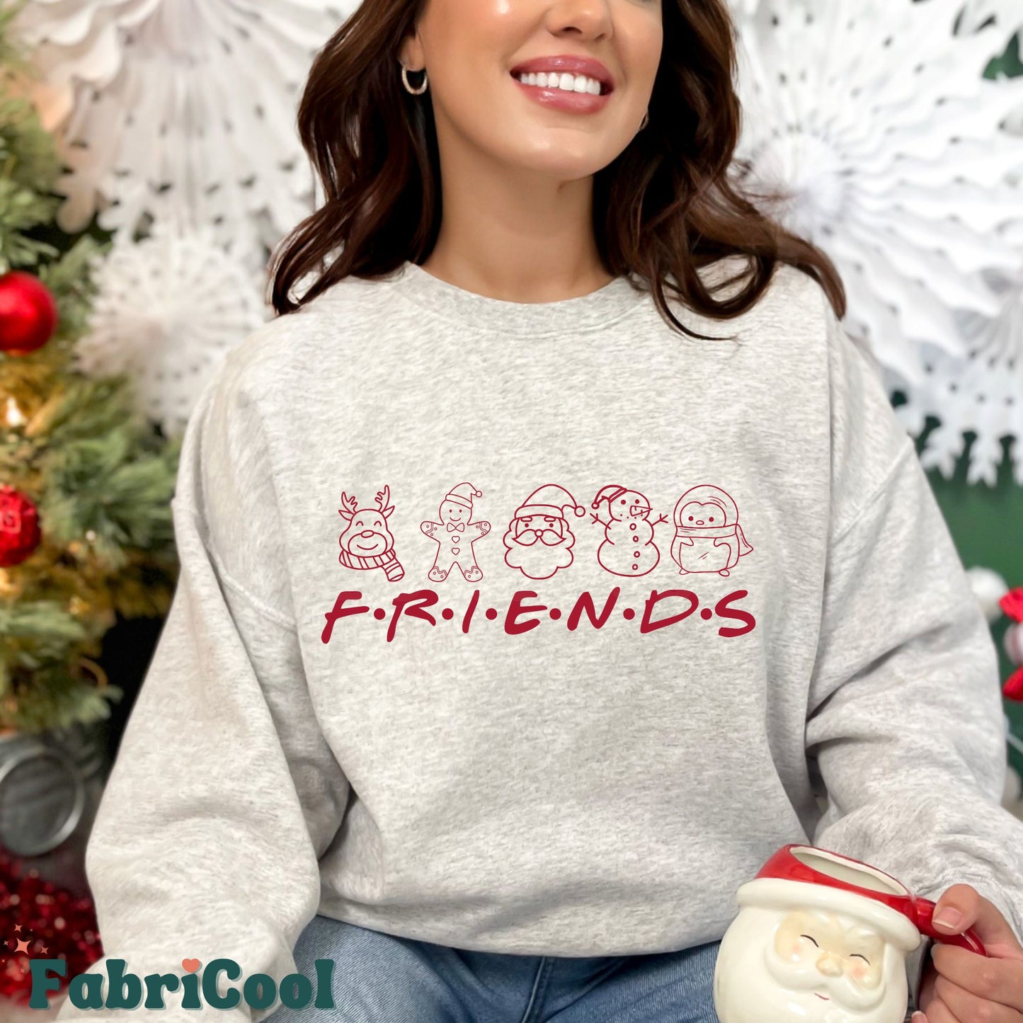 Christmas friends - Red Screen Print Transfer