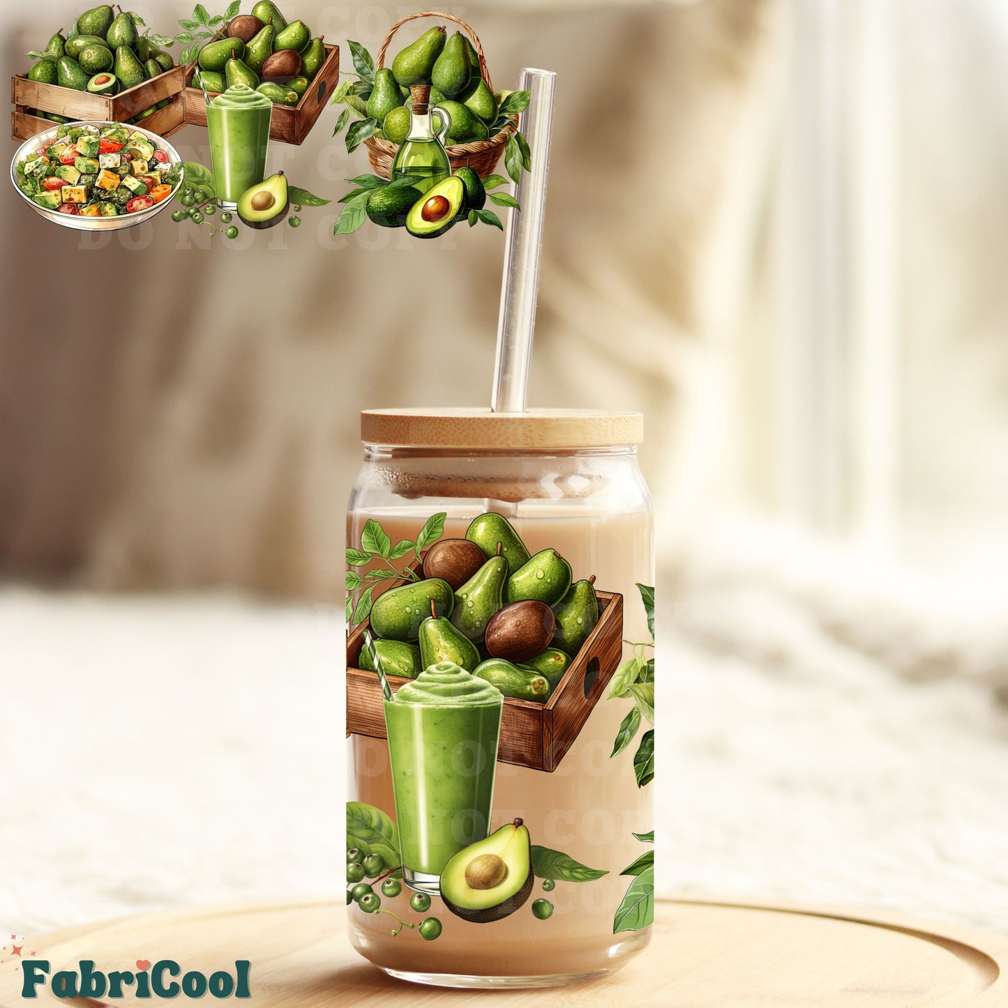 Avocado Fiesta UVDTF cup wrap