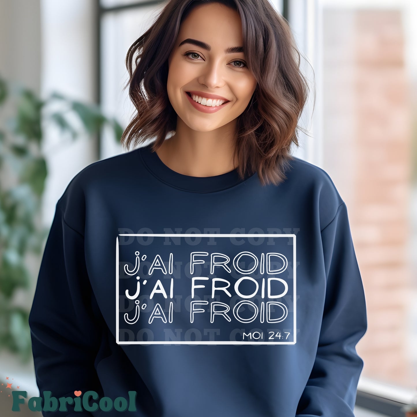 J'ai Froid 24/7 - White Screen Print Transfer