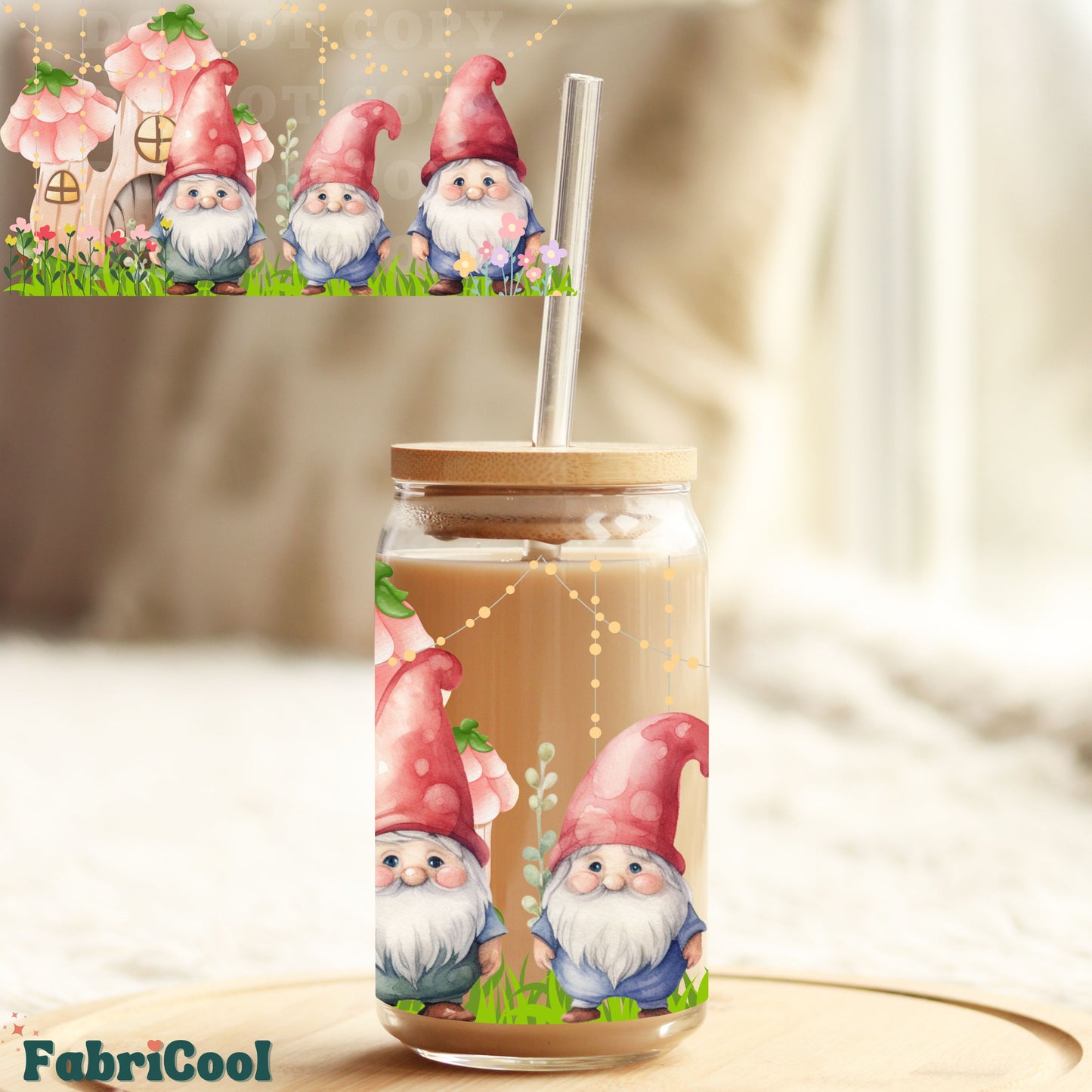 Spring Gnomes UVDTF cup wrap