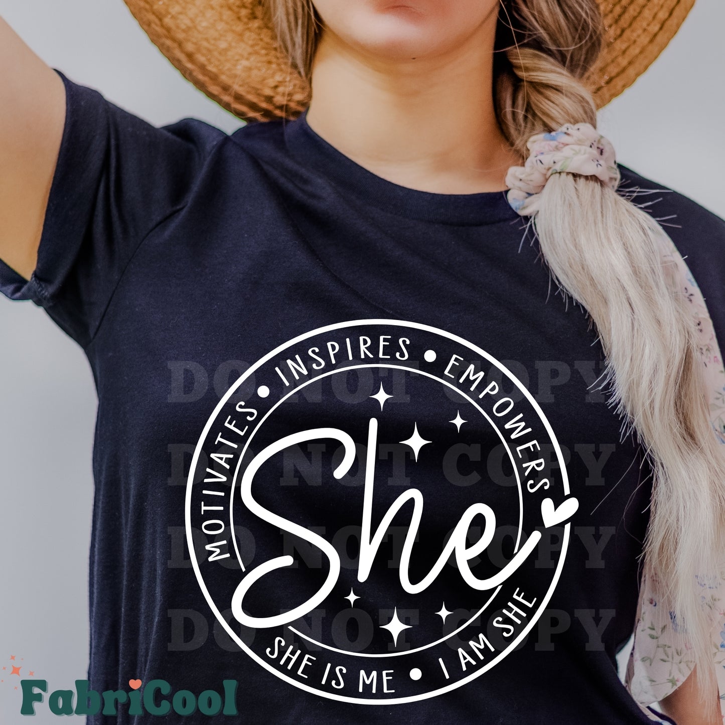 She inspires - White Screen Print Transfer