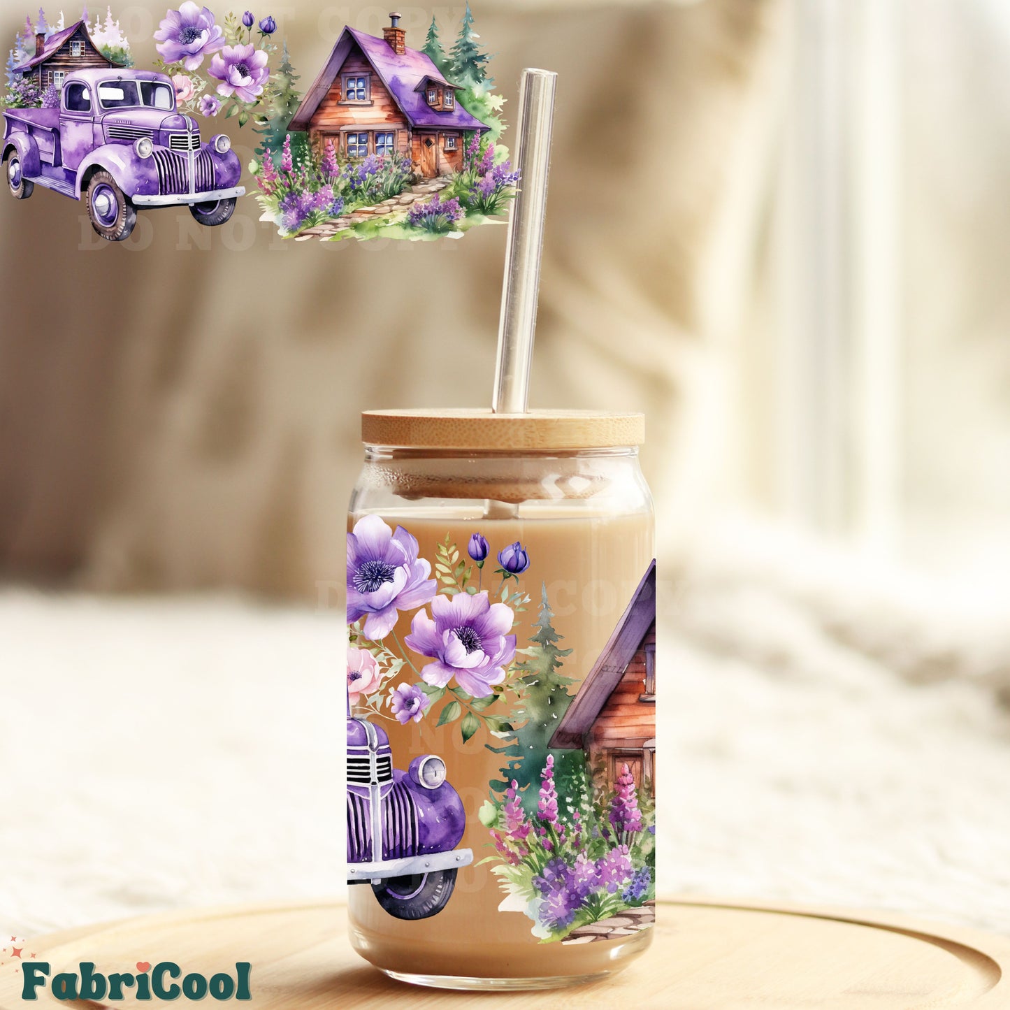 Lavender world UVDTF cup wrap