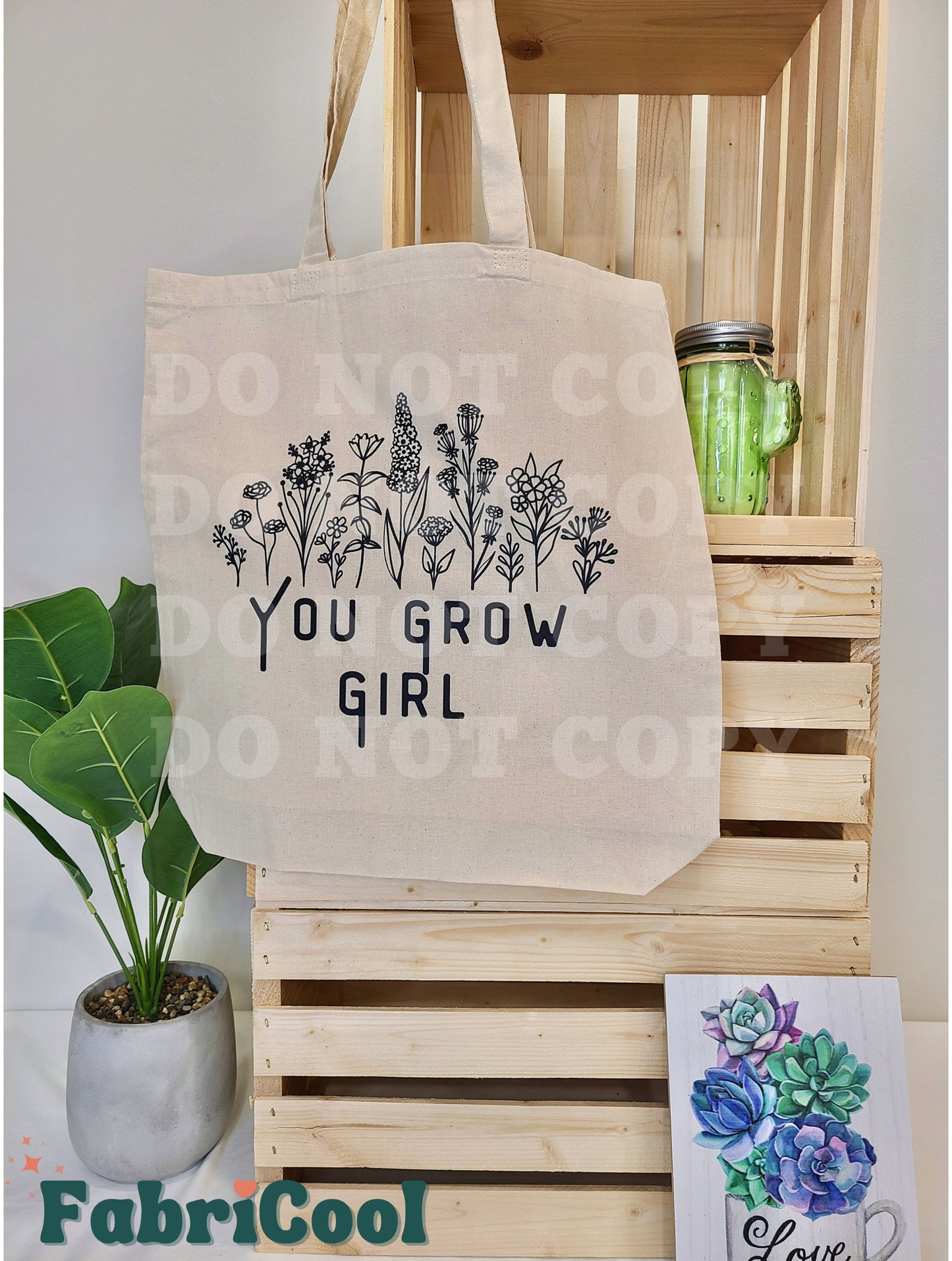 You grow girl - Black Screen Print Transfer