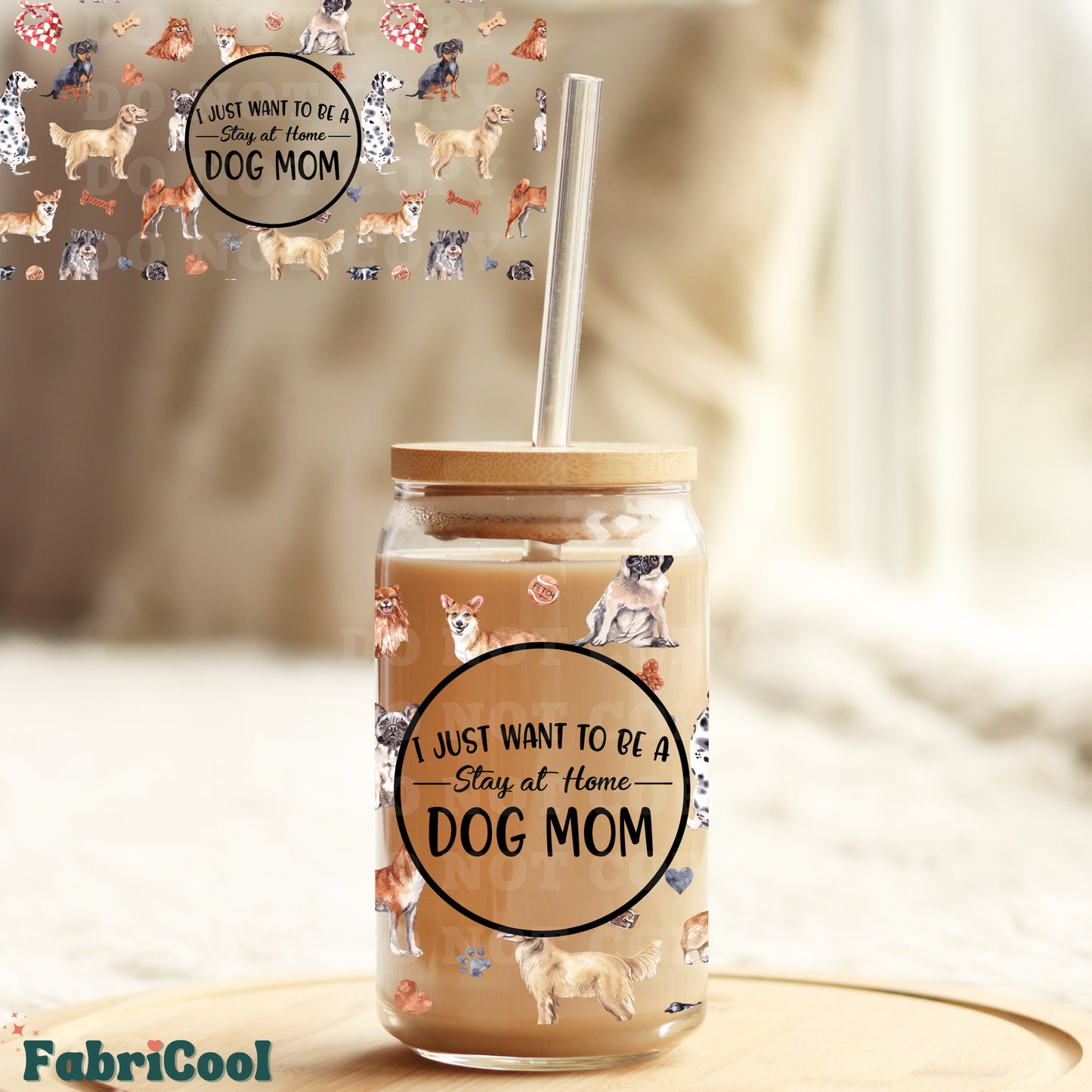 SAHM dog mom UVDTF cup wrap