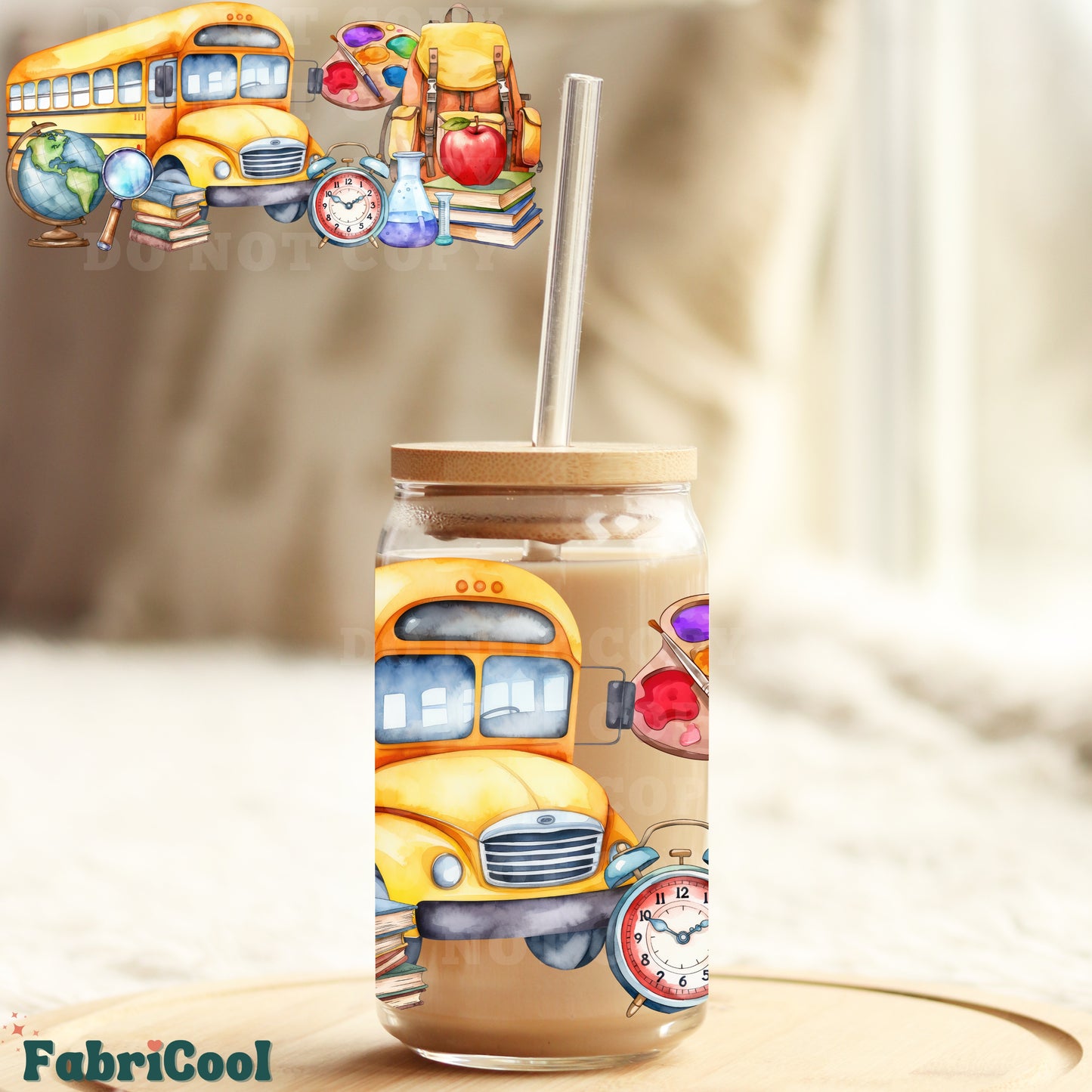 School UVDTF cup wrap