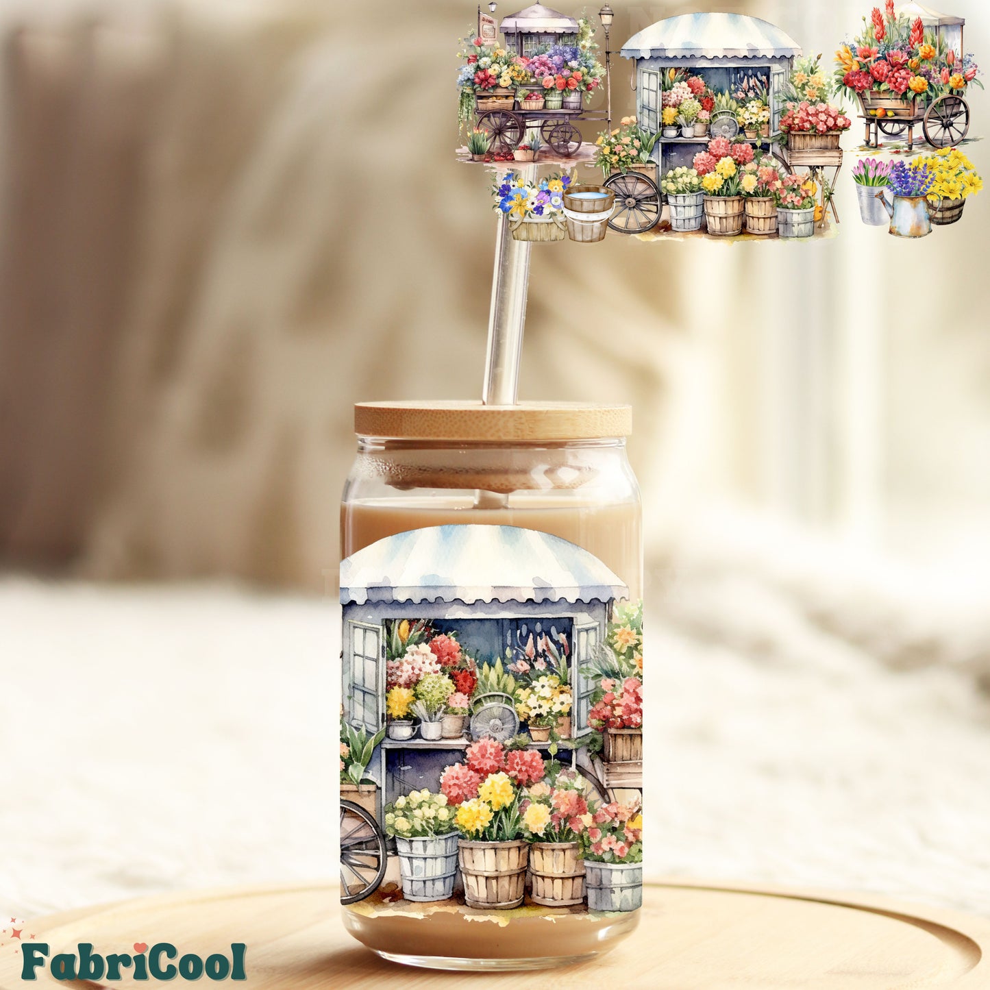 Flower Market UVDTF cup wrap