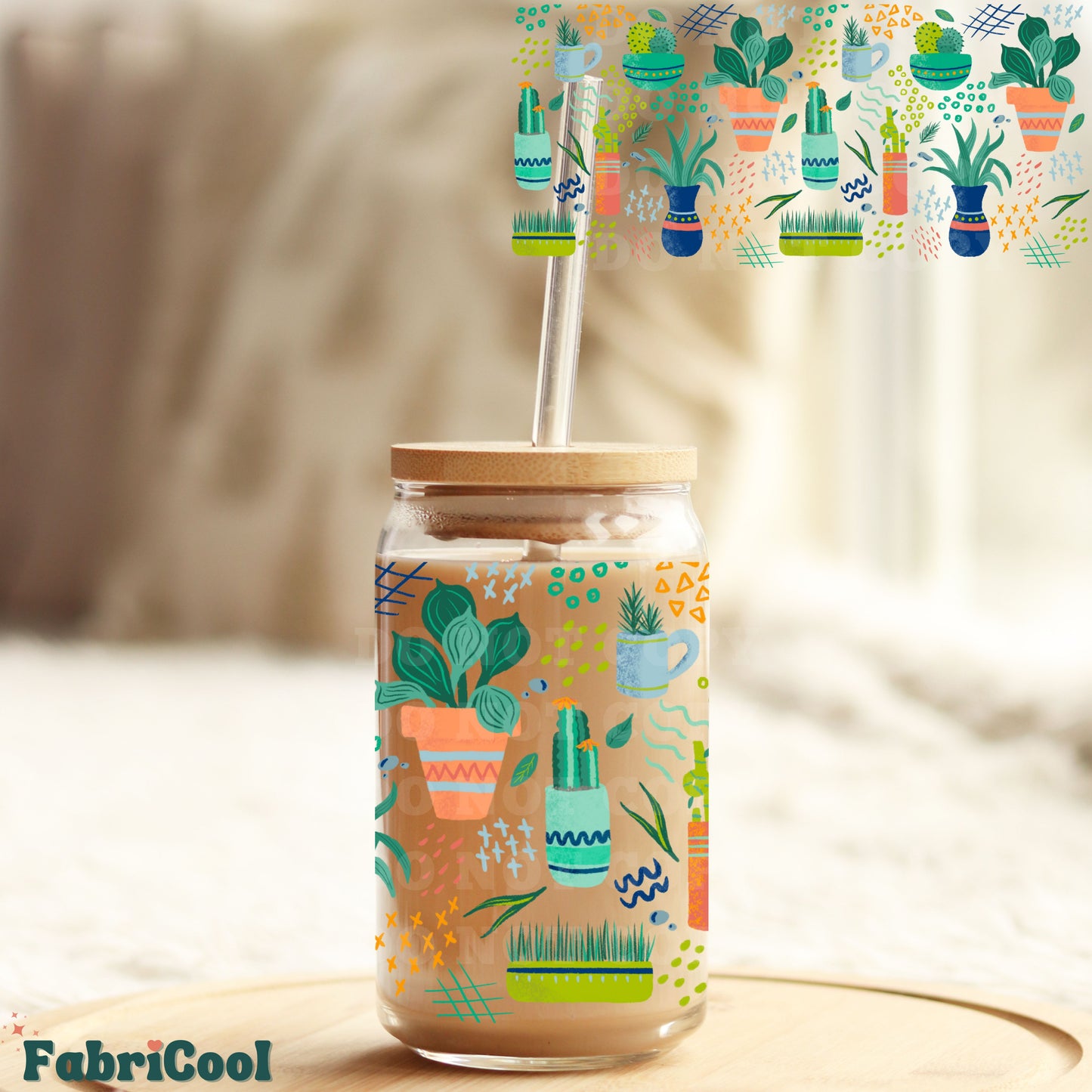 Succulents UVDTF cup wrap