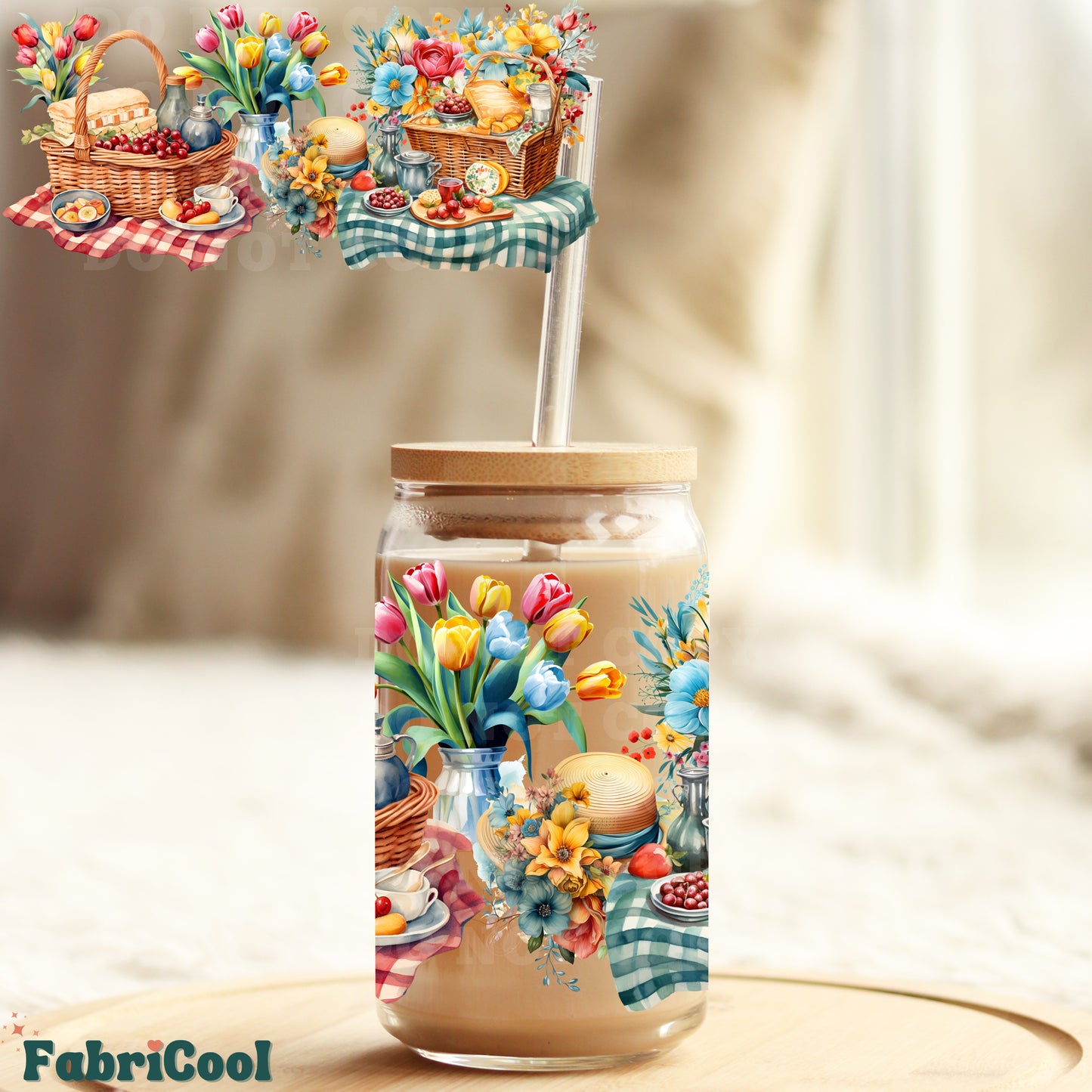 Spring garden UVDTF cup wrap