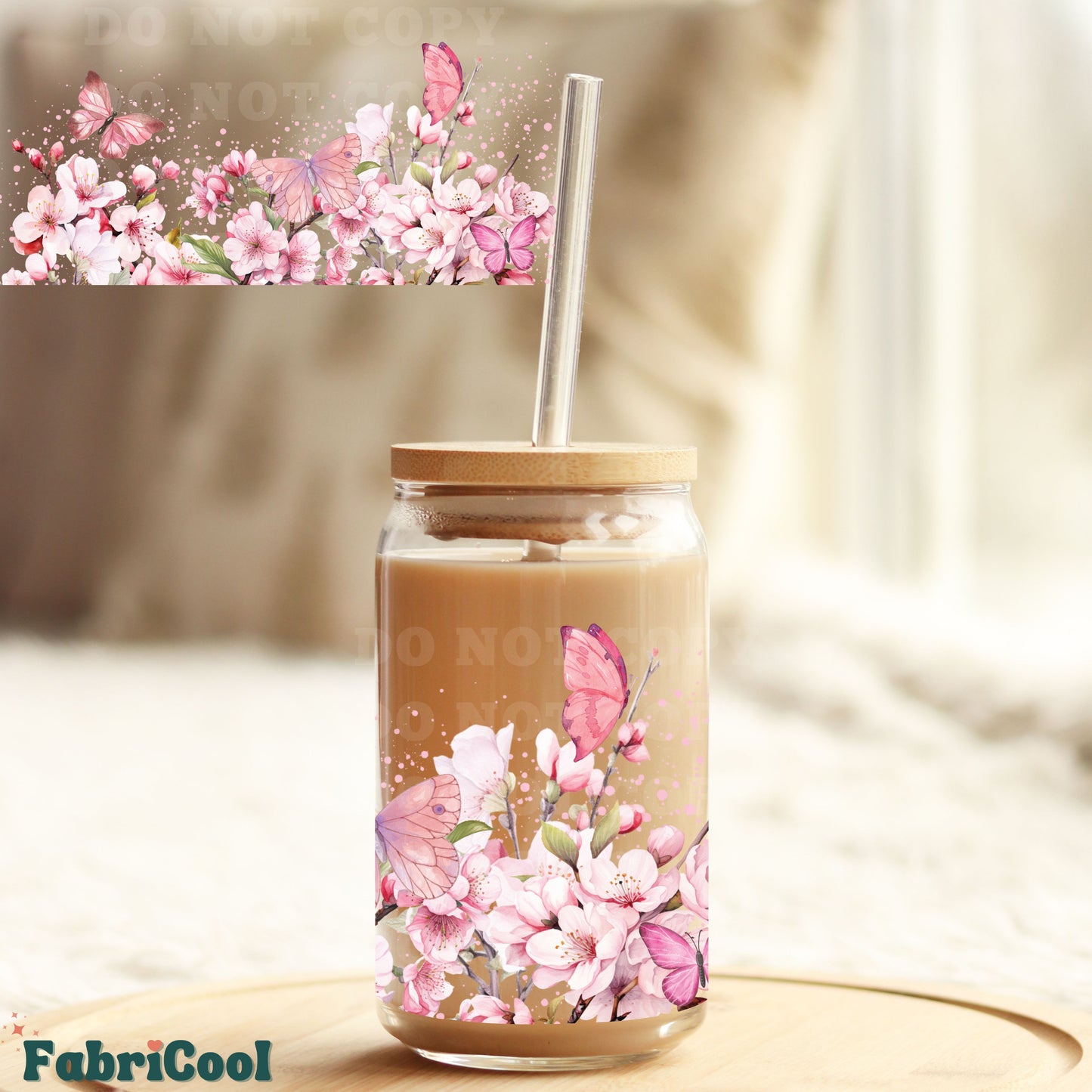 Watercolor butterflies UVDTF cup wrap