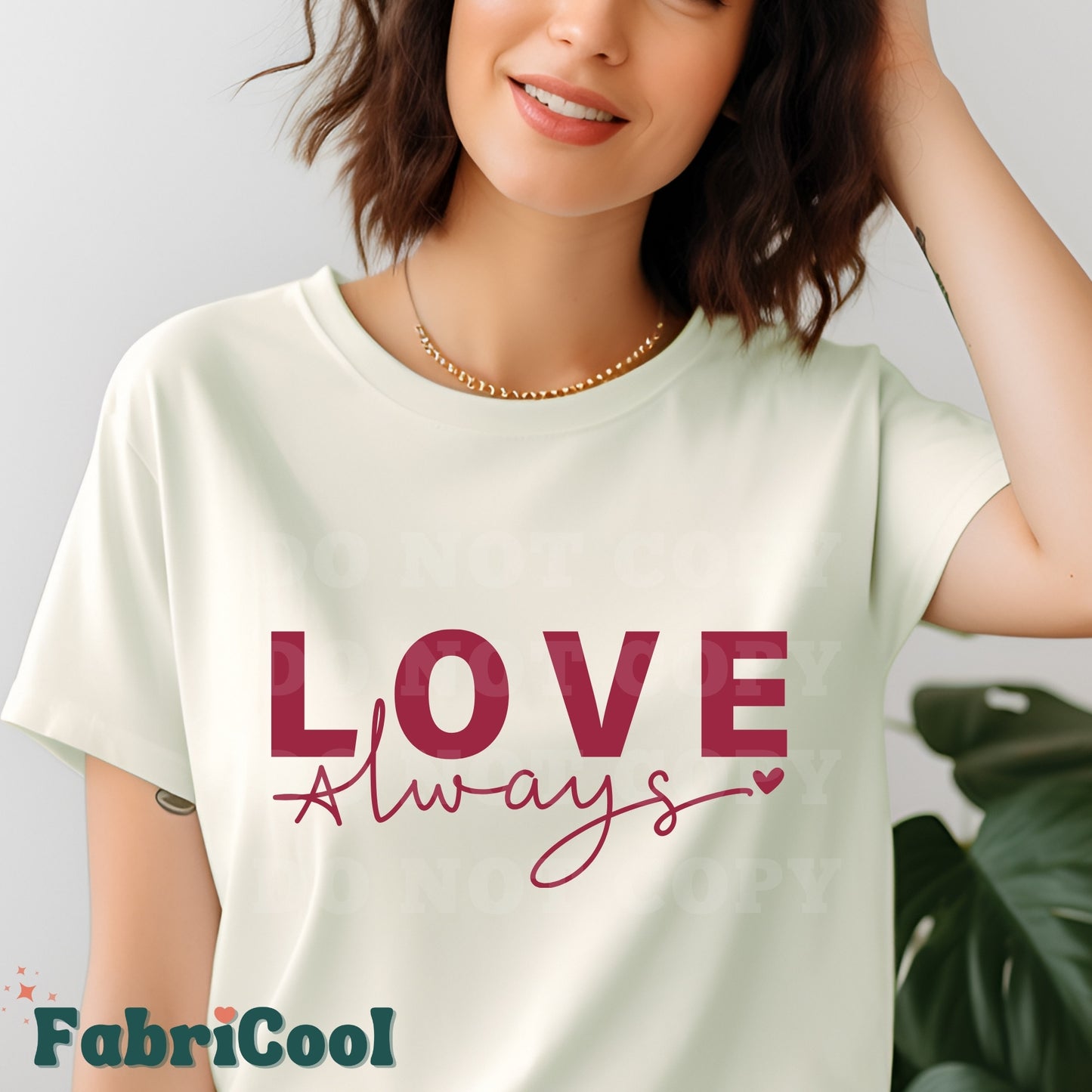 Love Always- Burgundy Screen Print Transfer