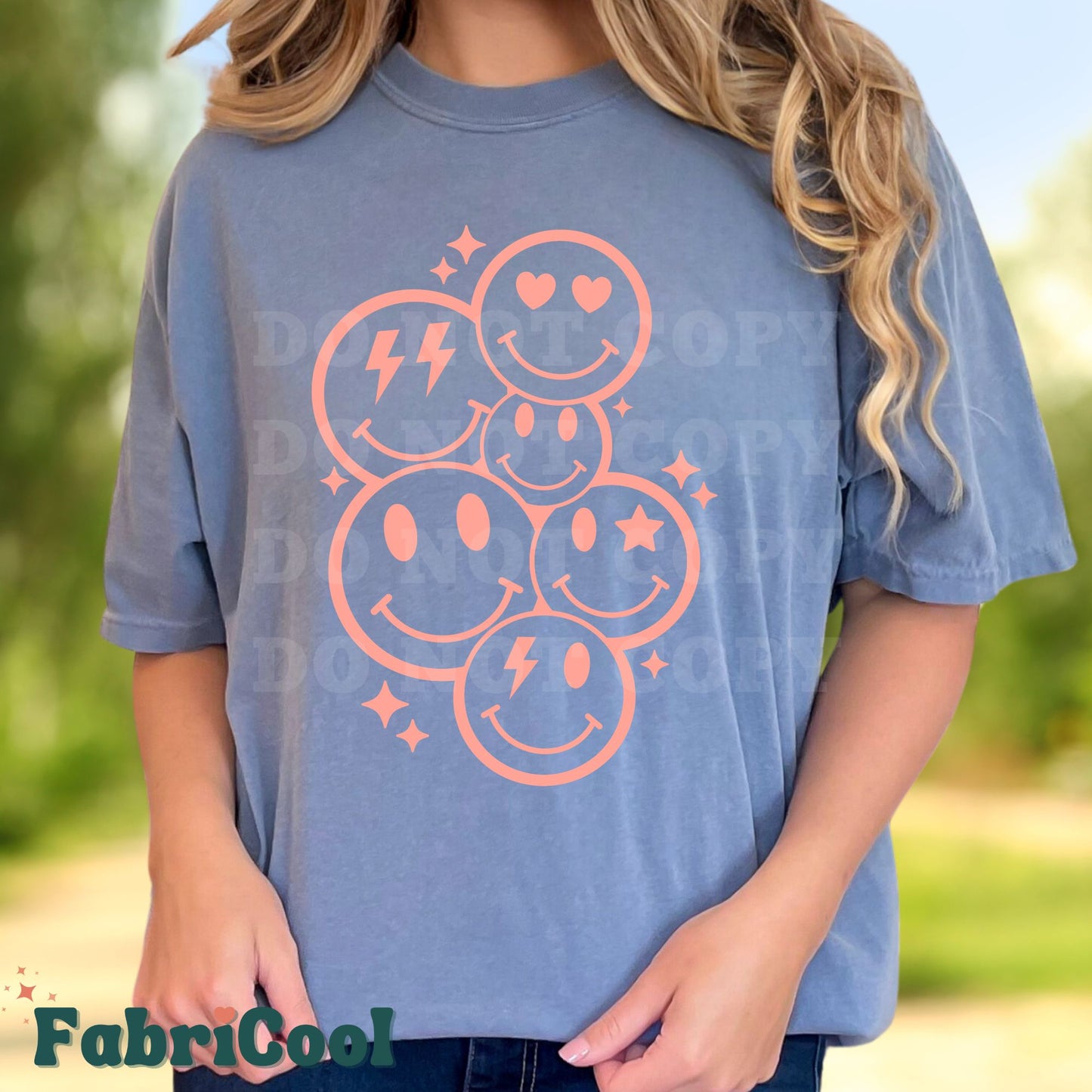 Retro faces-*PUFF* Coral Screen Print Transfer