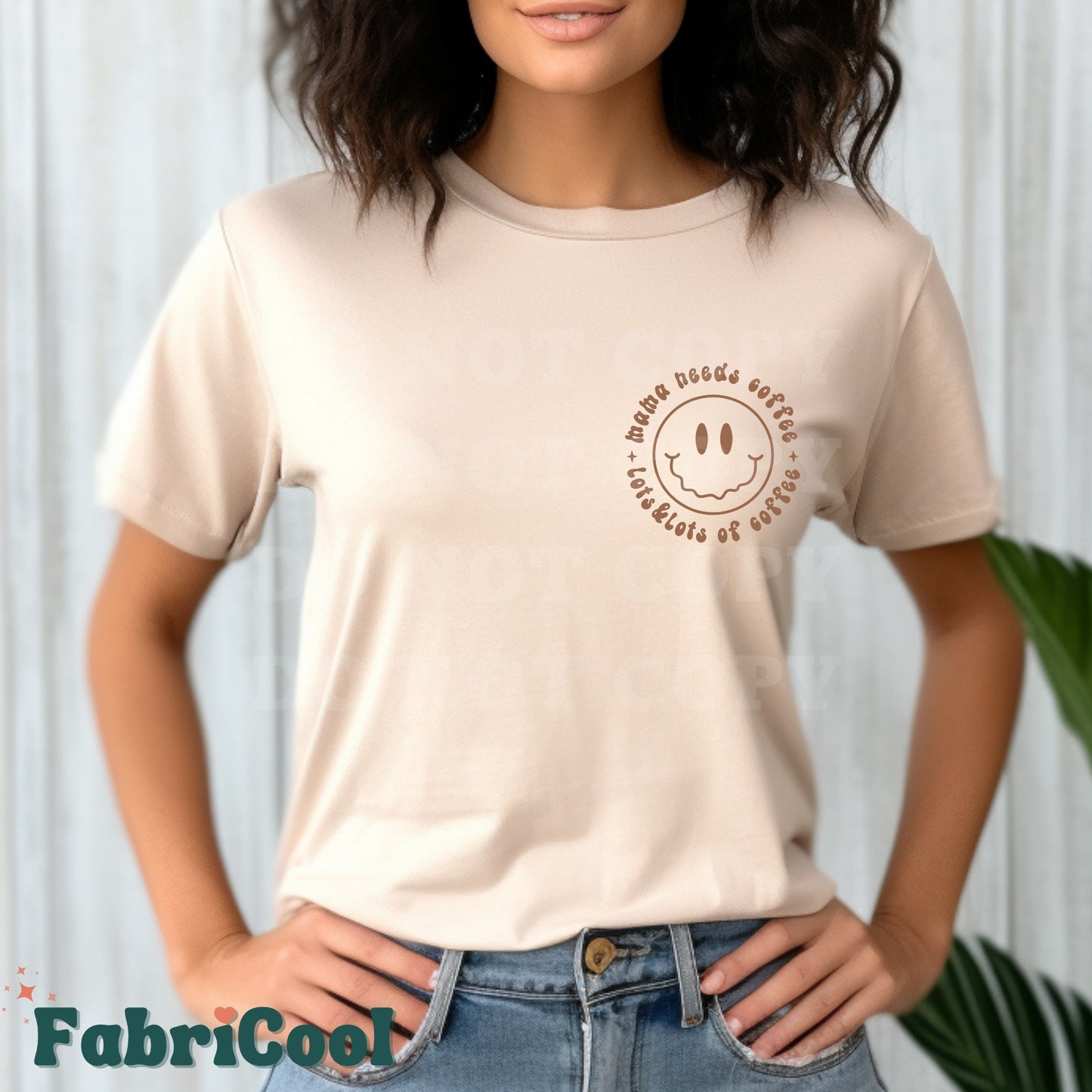 Mama needs coffee- Doe Brown Screen Print Transfer