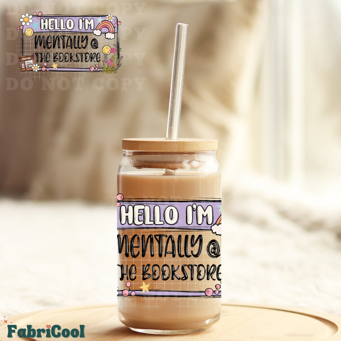 Mentally at the bookstore UVDTF 4in decal