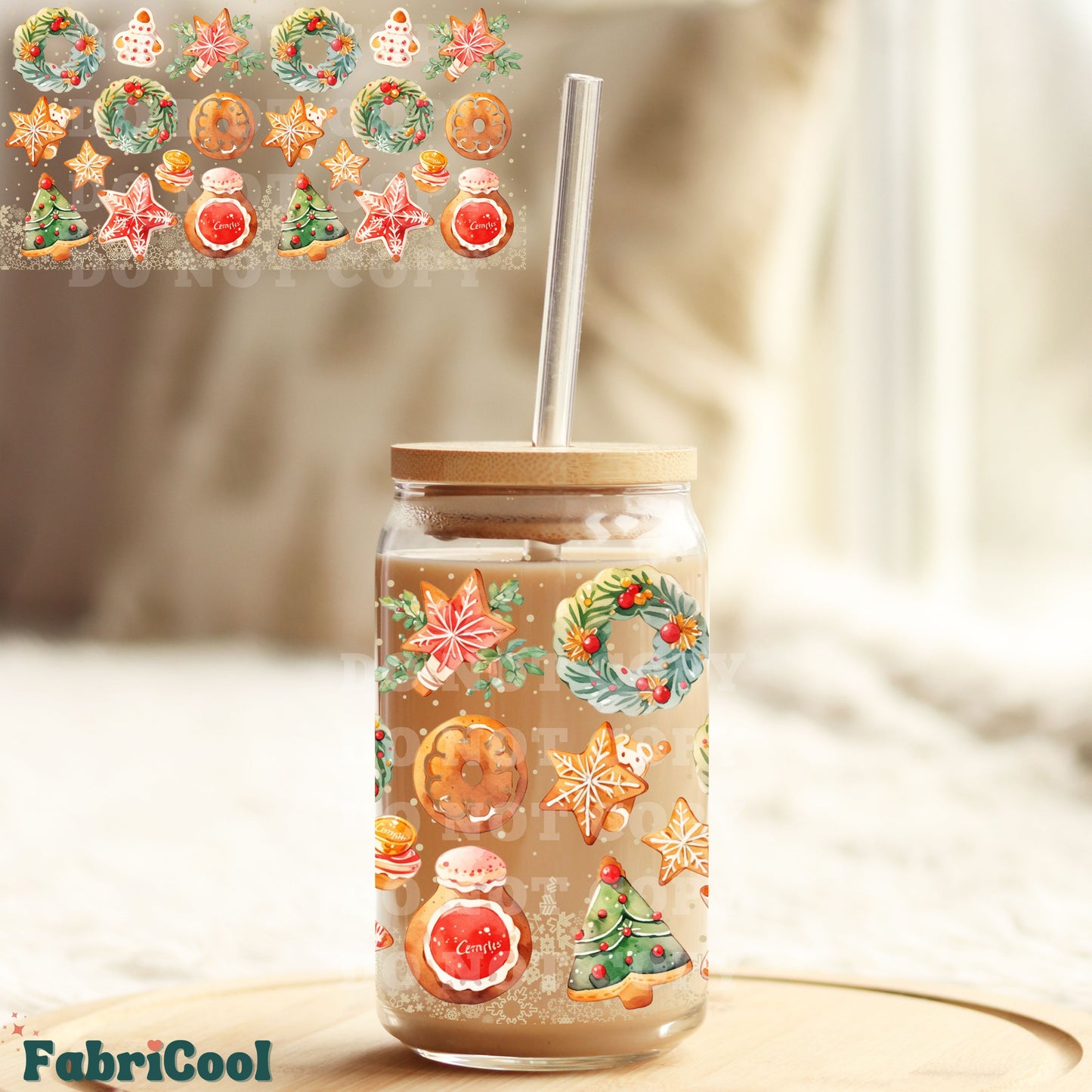 Cookies Christmas UVDTF cup wrap