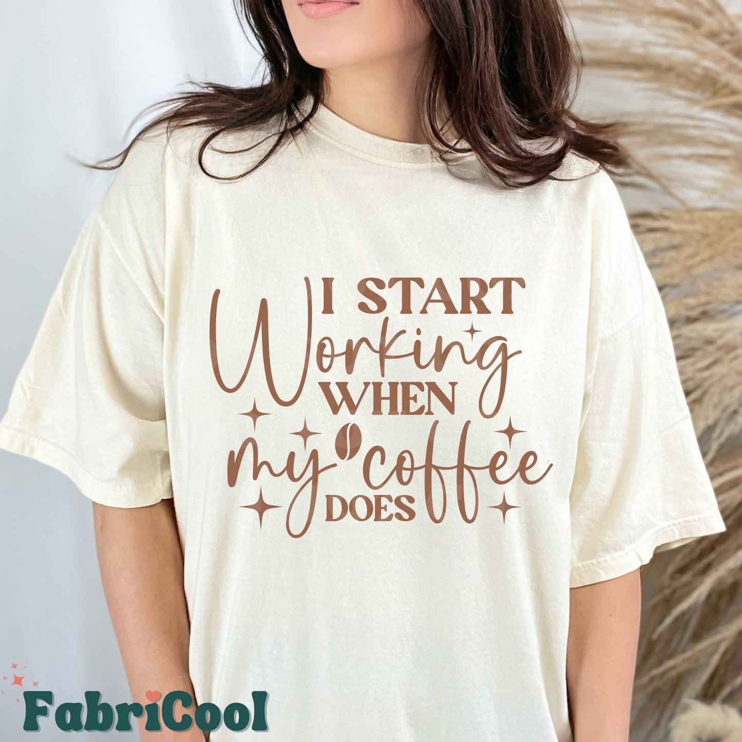 I start working- Doe Brown Screen Print Transfer