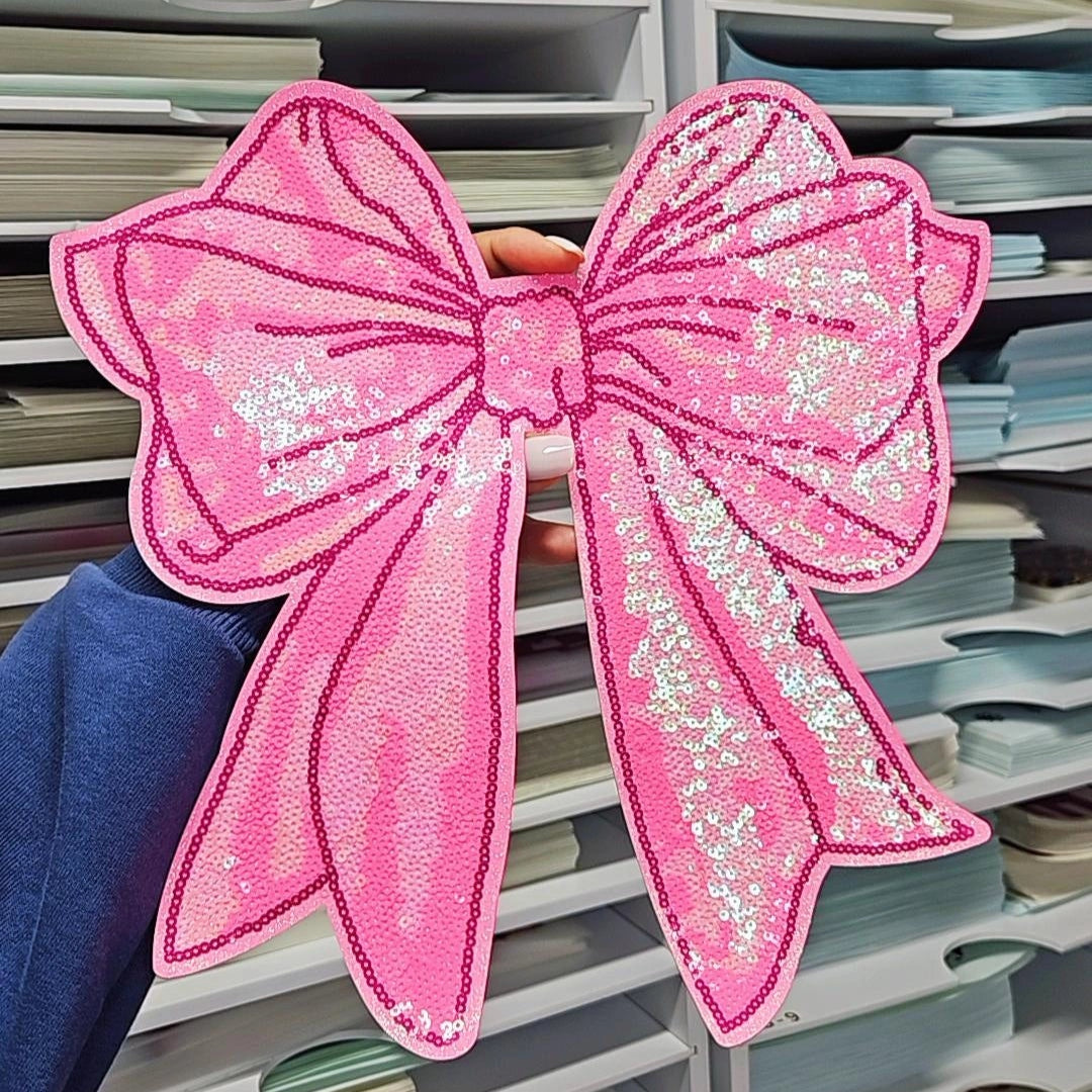 Noeud rose Sequin Patch