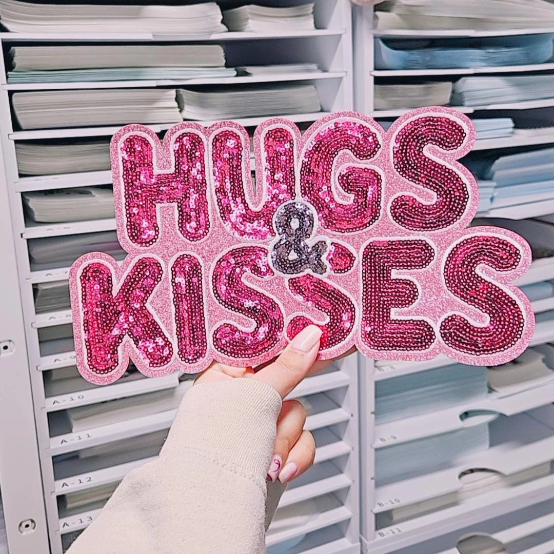 Hugs and Kisses Sequin Patch