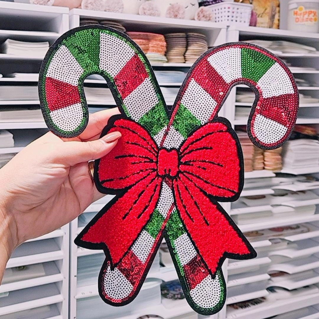 Candy Canes Sequin Patch