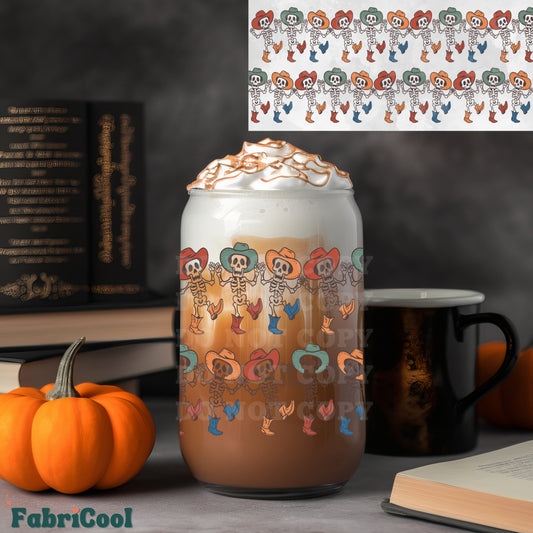 Dancing skellies UVDTF cup wrap