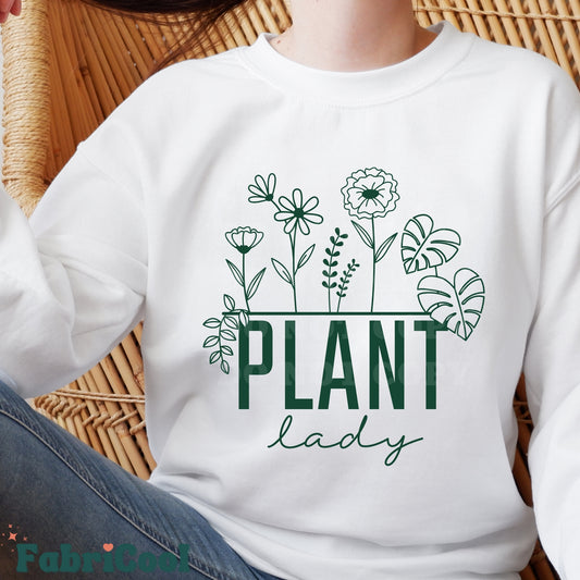 Plant Lady - Transfert d'impression d'écran vert chasseur