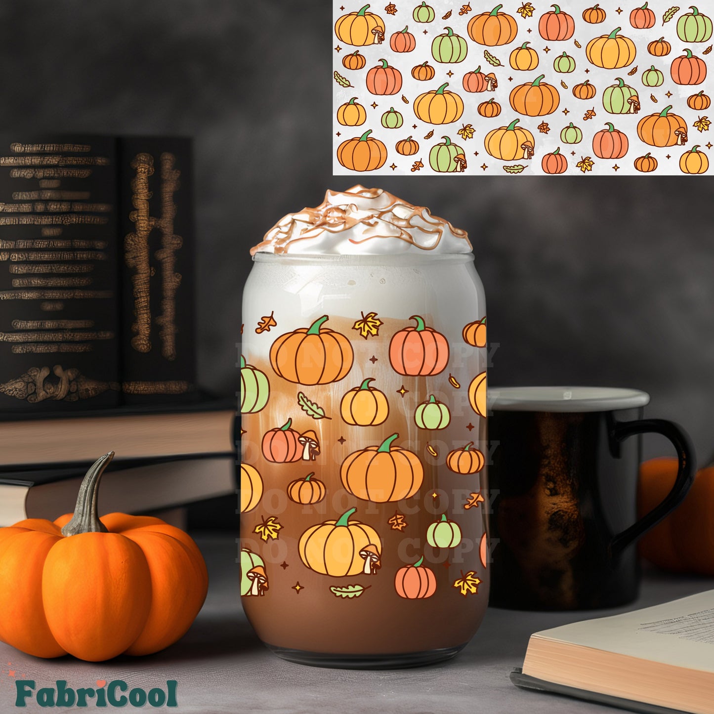 Pumpkin season UVDTF cup wrap