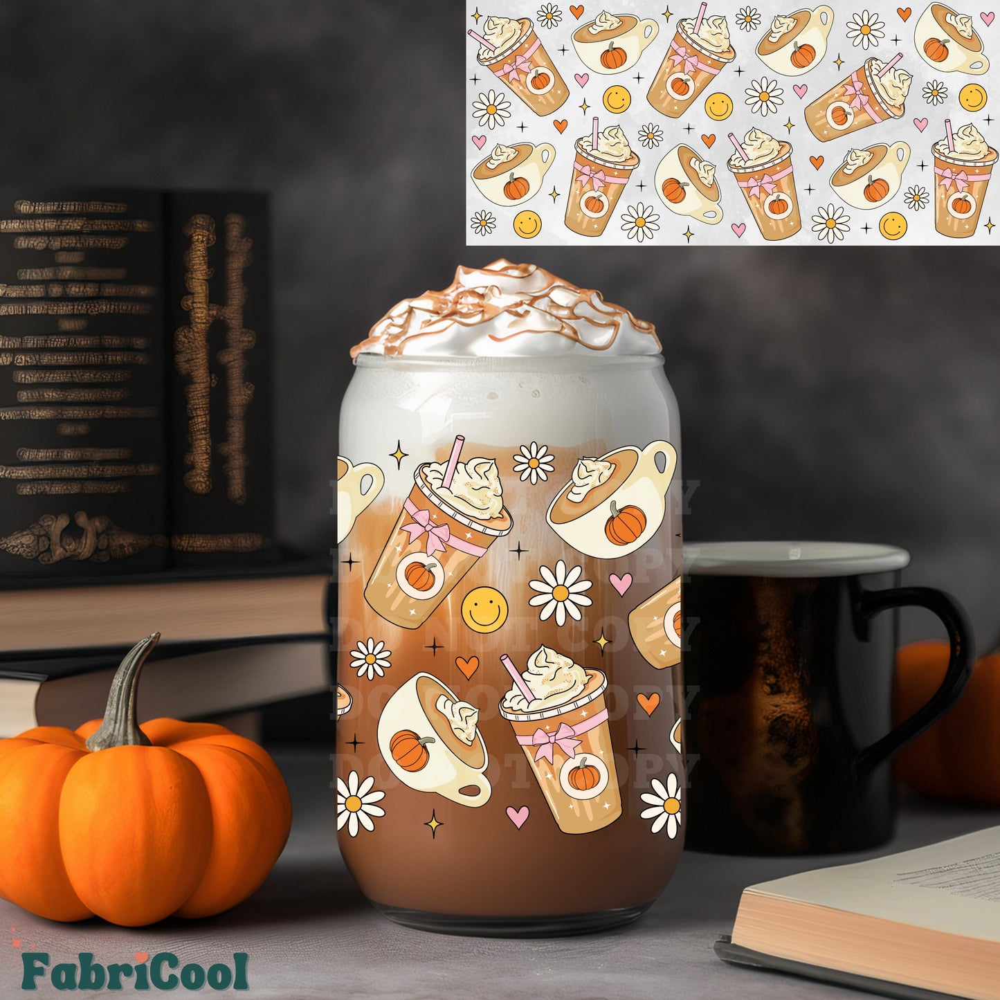 Pumpkin Spice Latte UVDTF cup wrap