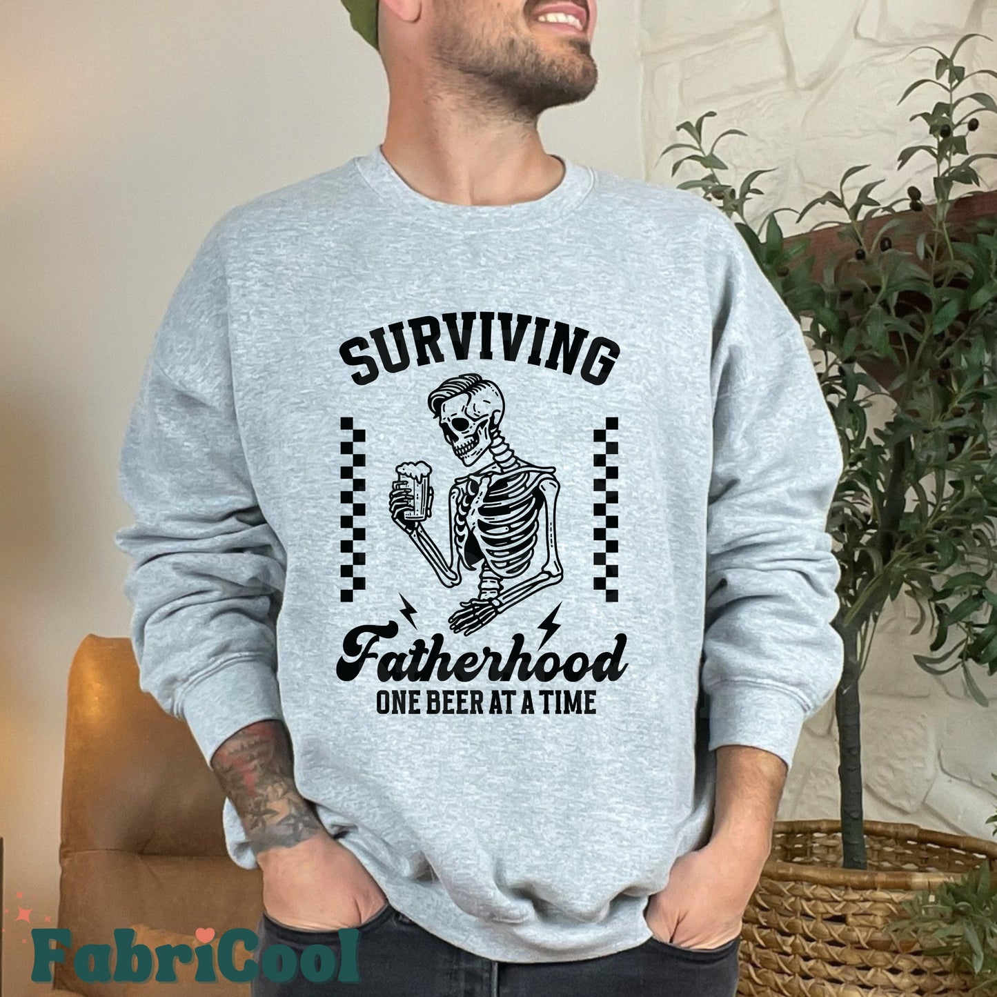 Surviving fatherhood-Black Screen Print Transfer