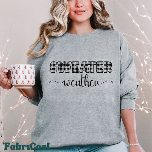 sweater weather en plaid-Transfert sérigraphique noir (design exclusif de Joyce)