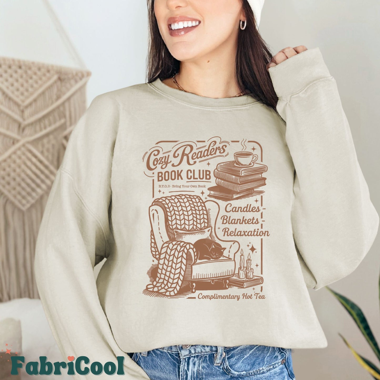 Cozy readers club - Brown Screen Print Transfer