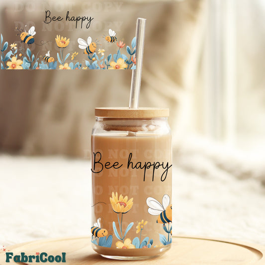 Bee happy UVDTF cup wrap