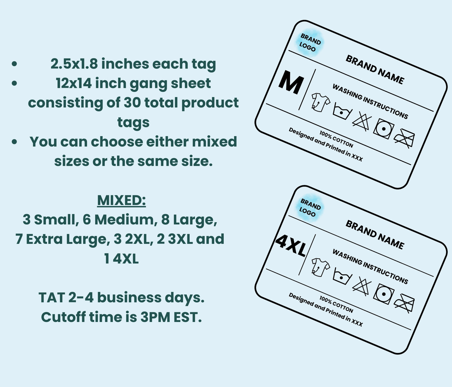 Neck Tag Labels - Layout 1- TAT 2-4 business days