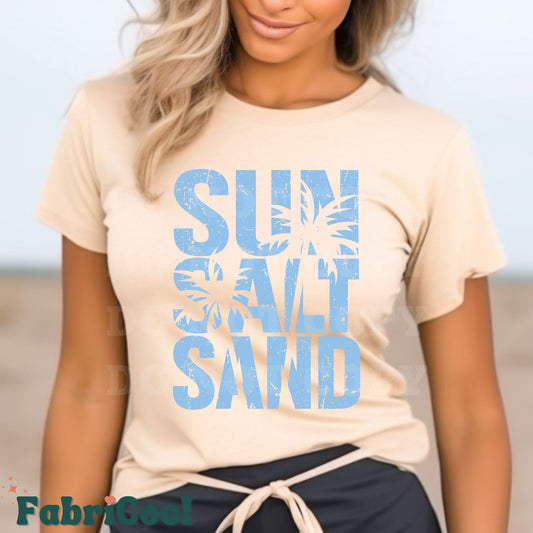 Sun Salt Sand- Transfert sérigraphique bleu ciel