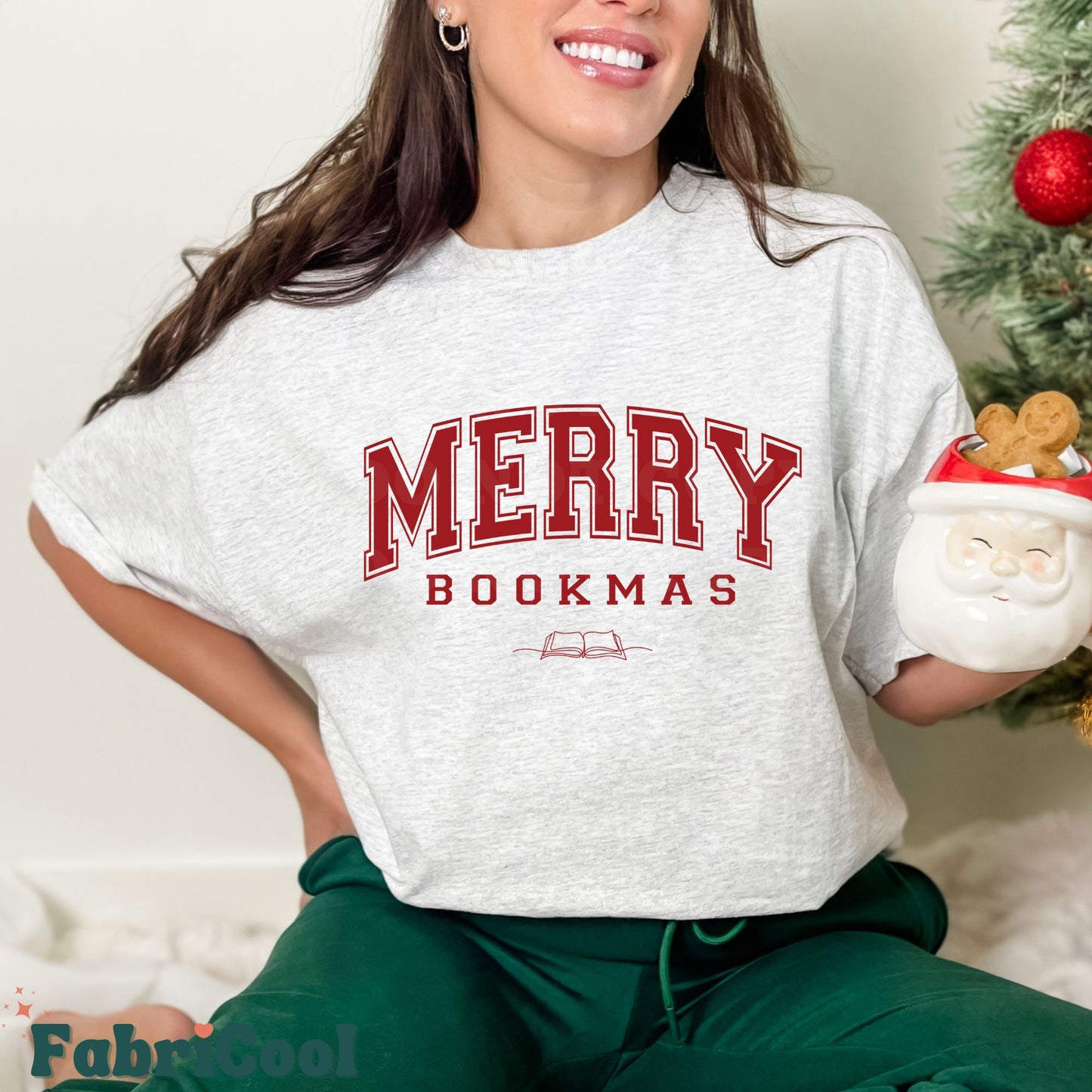 Merry Bookmas - Transfert sérigraphique bourgogne